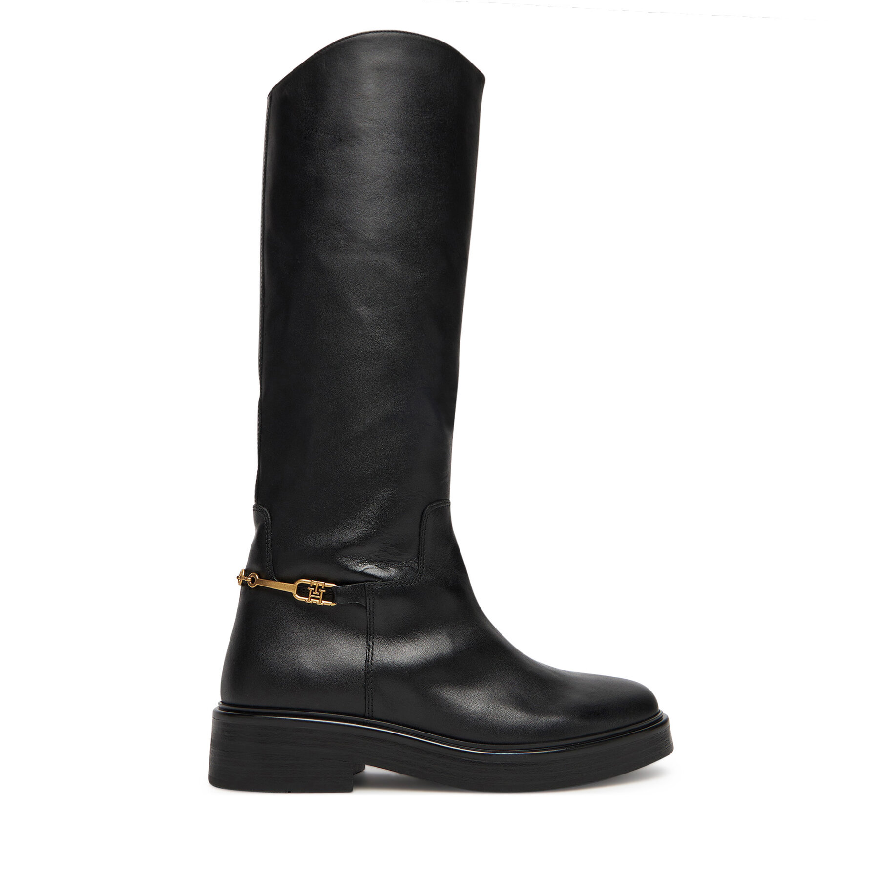 Čižmy vo vojenskom štýle Tommy Hilfiger Horsebit Riding FW0FW08863 Čierna