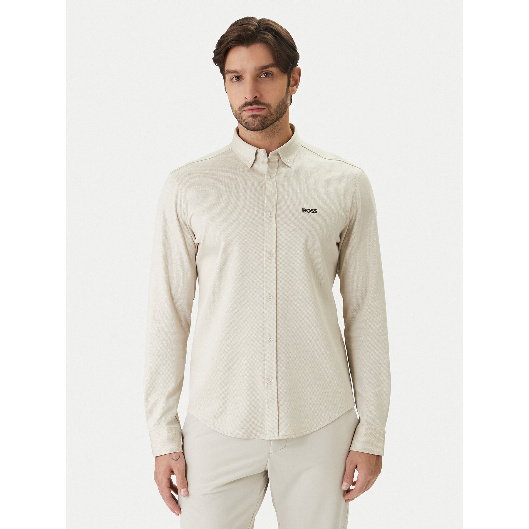 BOSS Hemd ST Motion 50555946 Beige Regular Fit