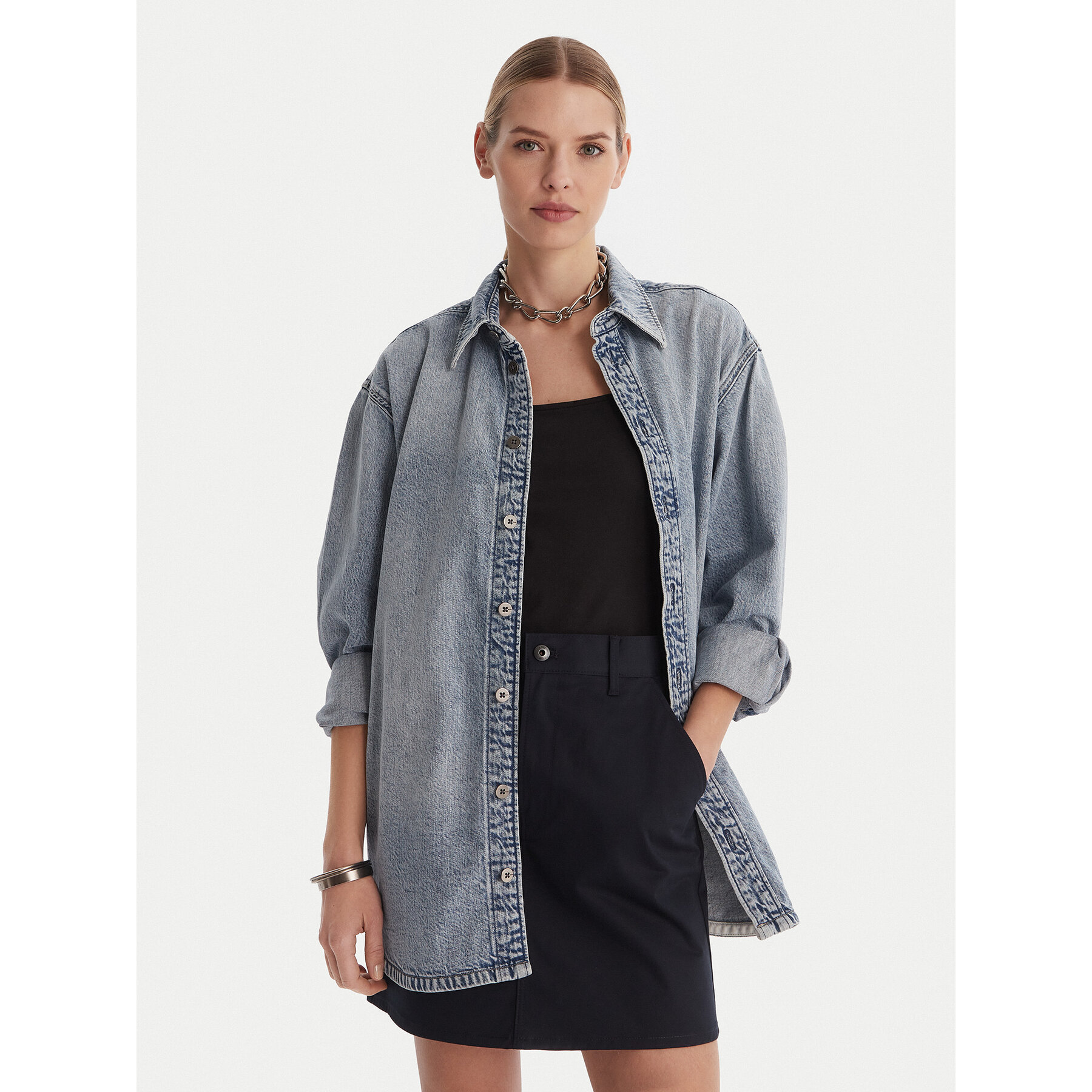 G-Star G-Star Raw Τζιν πουκάμισο D26853-D536-G339 Μπλε Oversize