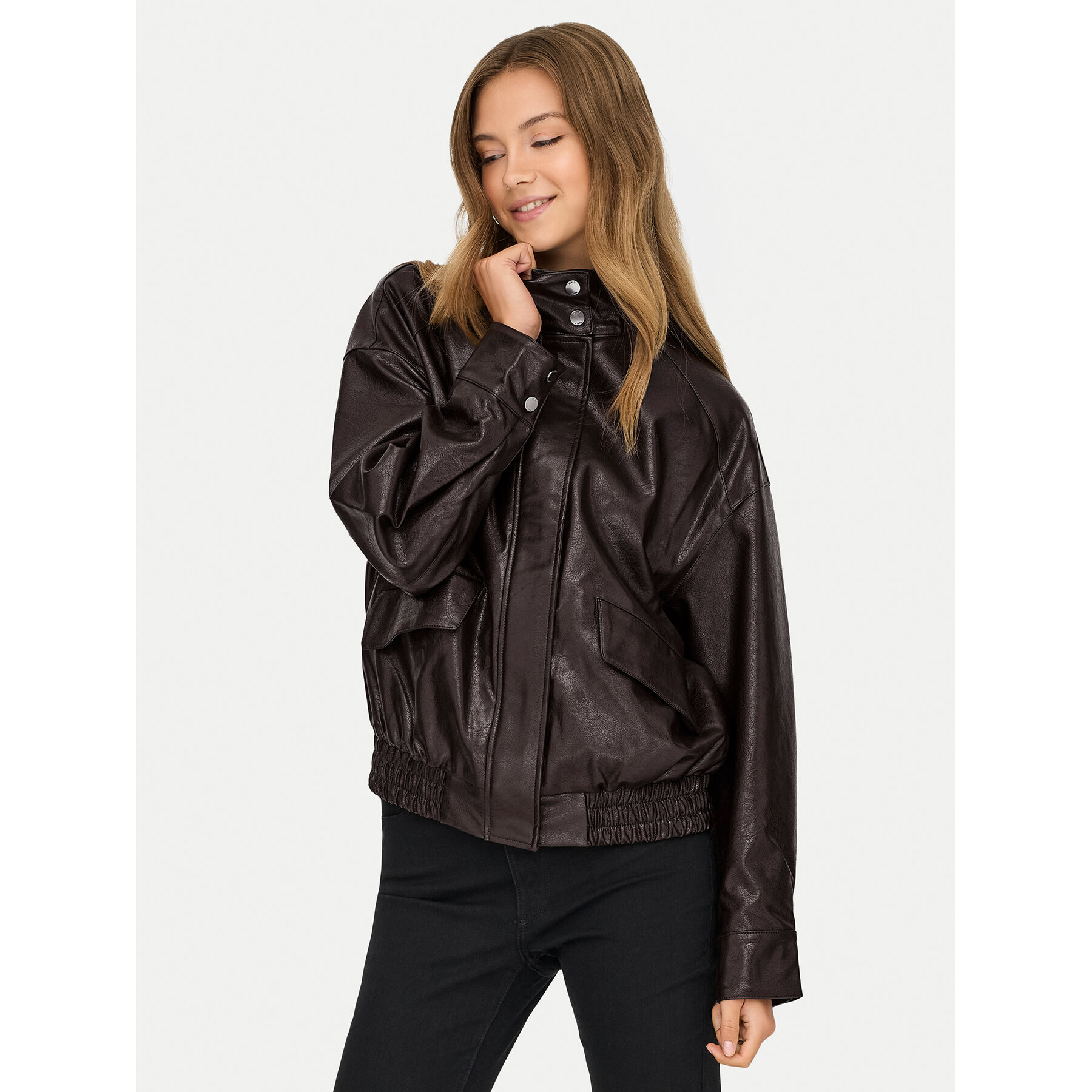Only Jacke Aus Kunstleder Julia 15373024 Braun Loose Fit
