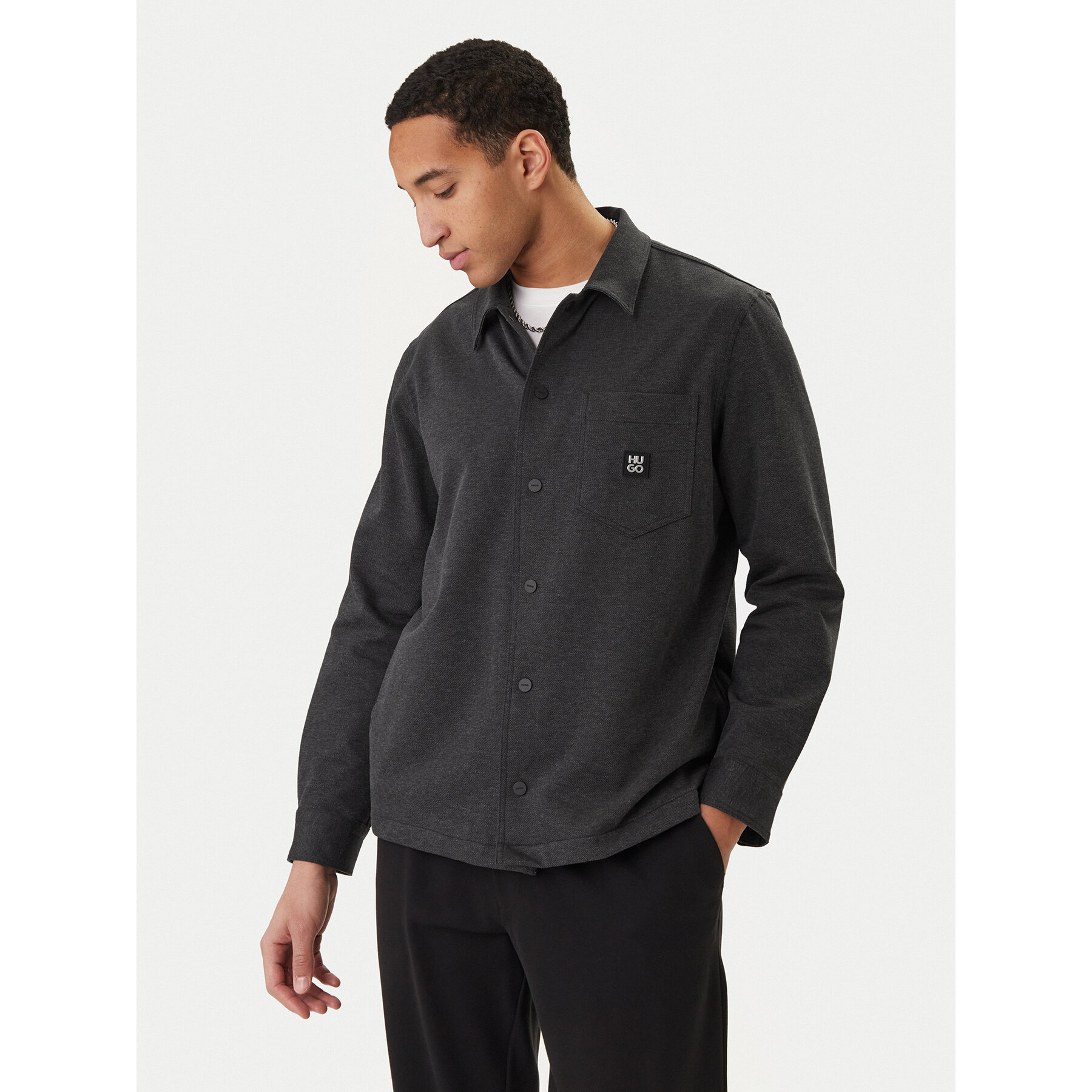 HUGO Hemd Enaso 50556440 Grau Oversize