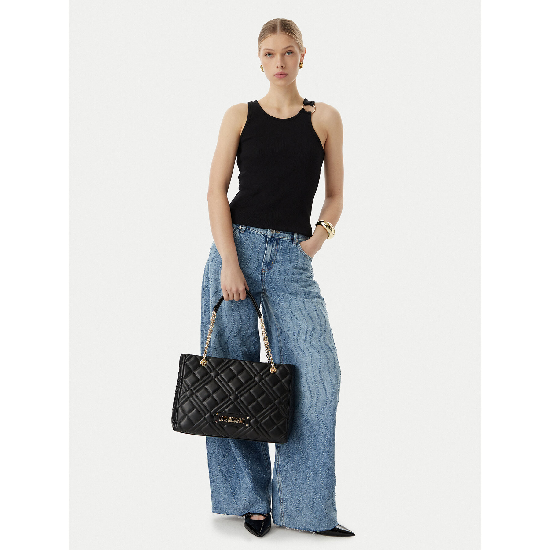 Geantă LOVE MOSCHINO JC4145PP1OLA0000 Negru