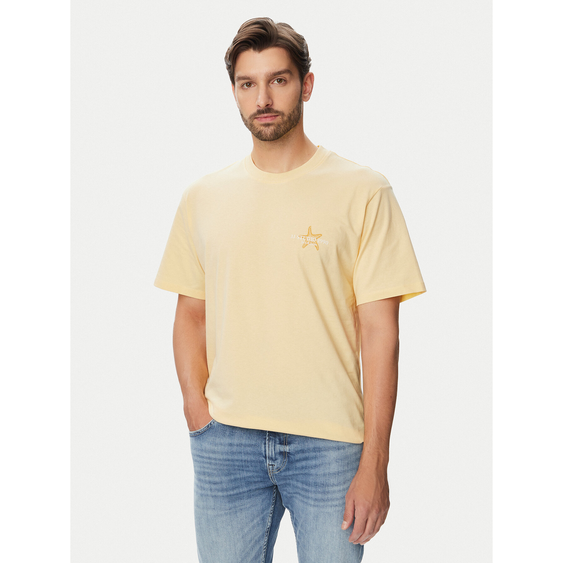 Jack & Jones T-shirt Corals Tee 12288345 Svijetlo žuta Loose Fit