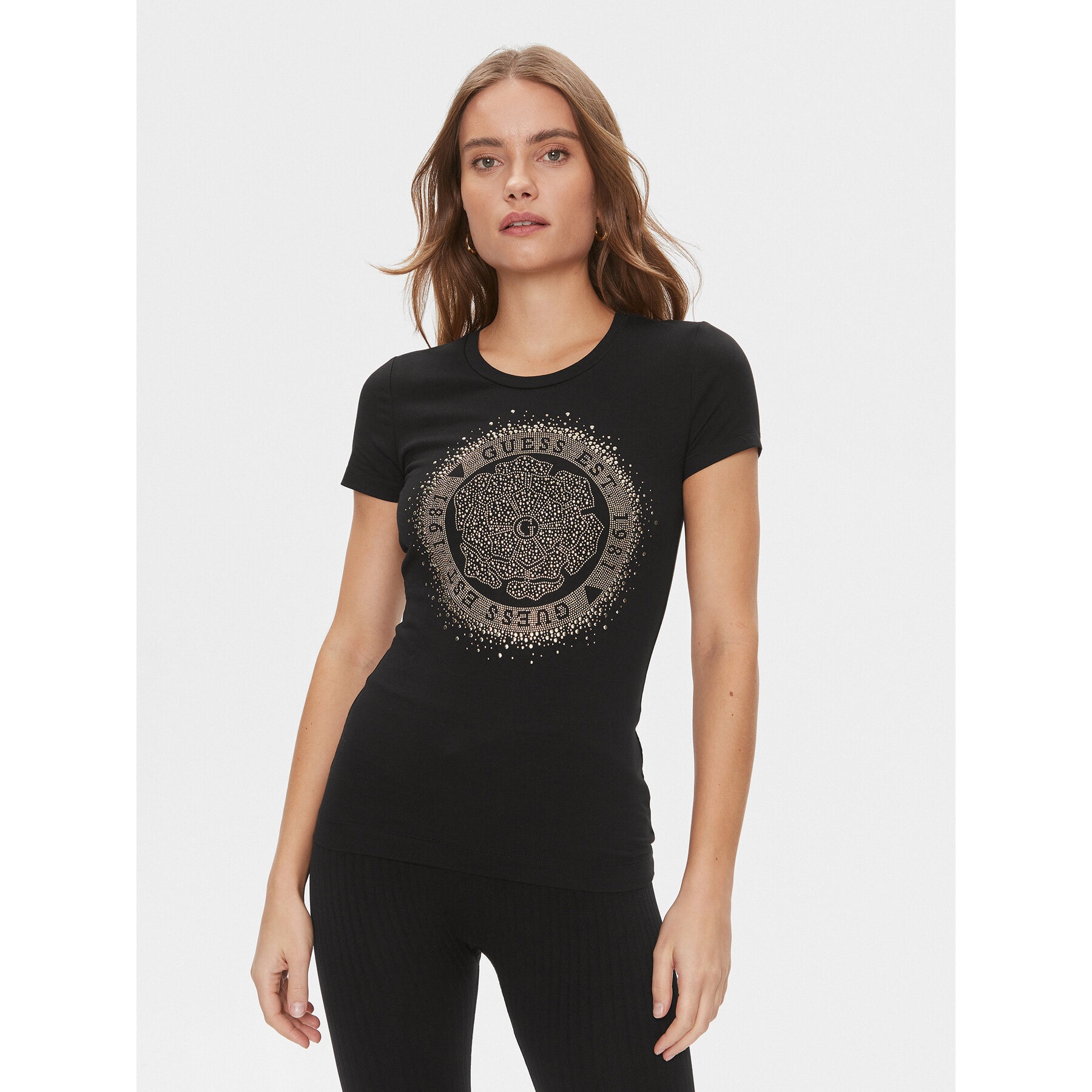 Guess Póló Camelia W4RI47 J1314 Fekete Slim Fit