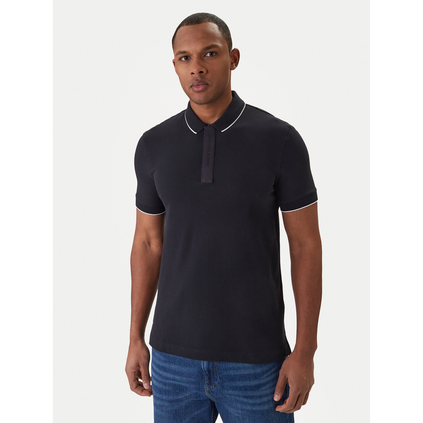 Armani Exchange Polo XM001285 AF10366 UB101 Σκούρο μπλε Slim Fit