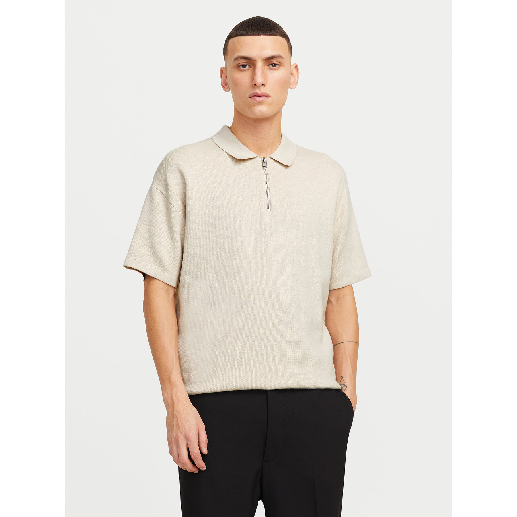 Jack & Jones Pólóing Troy 12269617 Bézs Relaxed Fit