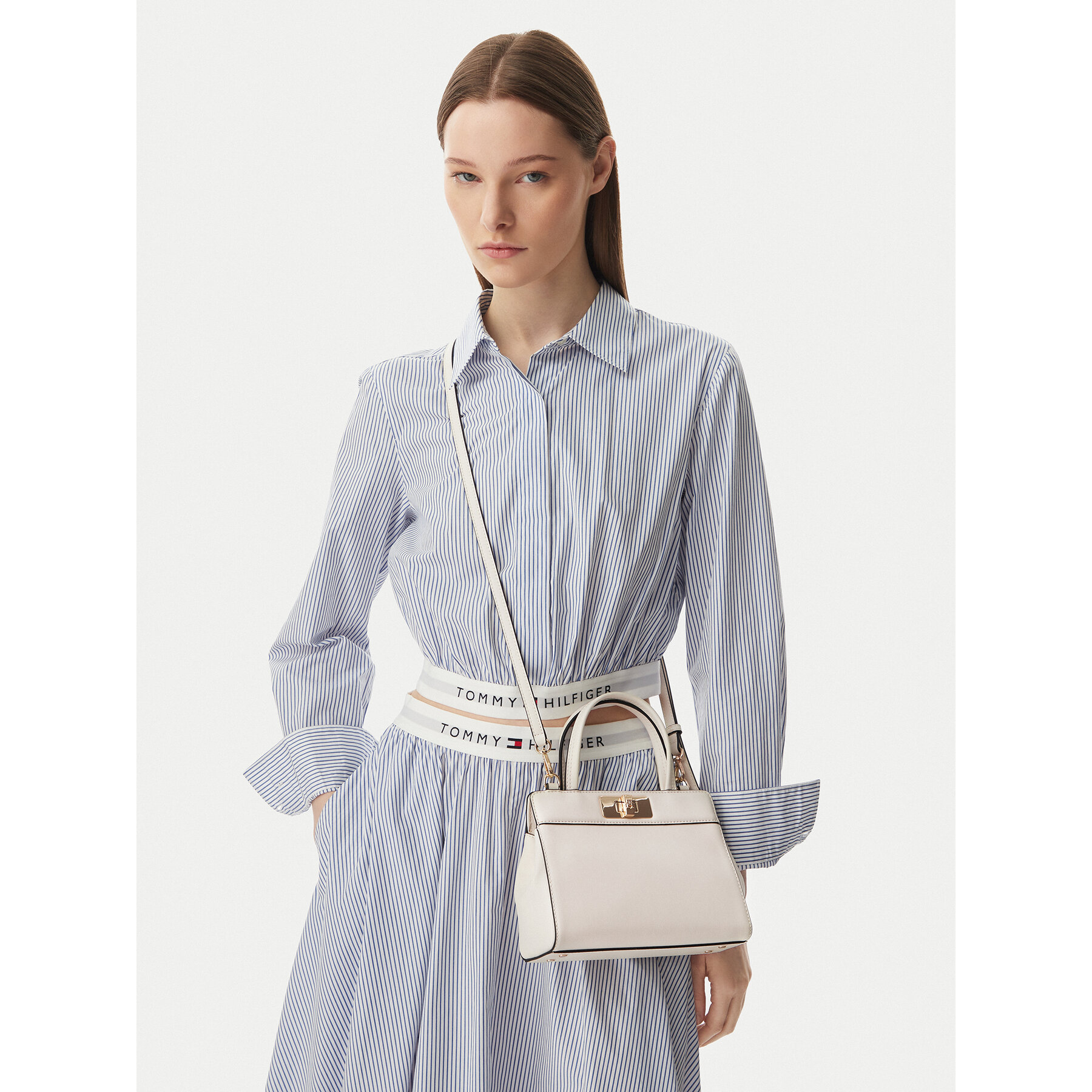 Τσάντα Tommy Hilfiger Th Modern Mini Satchel AW0AW18726 Λευκό