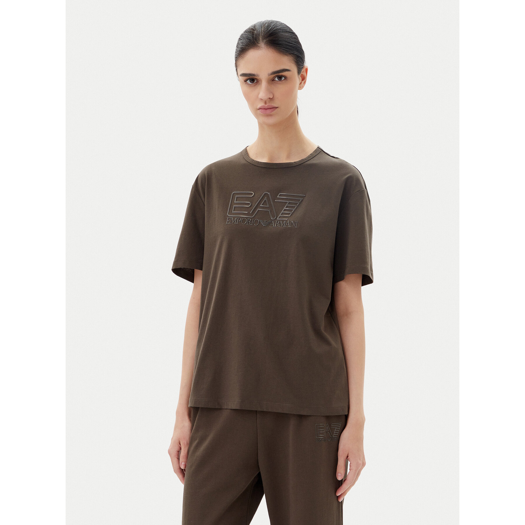 EA7 Emporio Armani T-shirt 7W000098 AF12503 U6139 Marrone Loose Fit