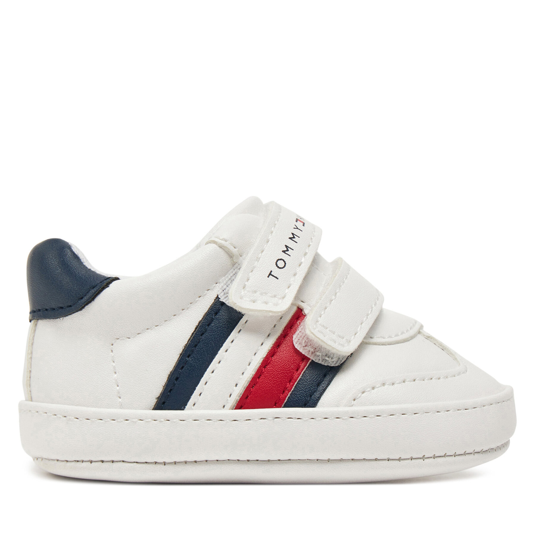 Sneakersy Tommy Hilfiger Stripe Low Cut Velcro T0B9-33831-1433 Biela