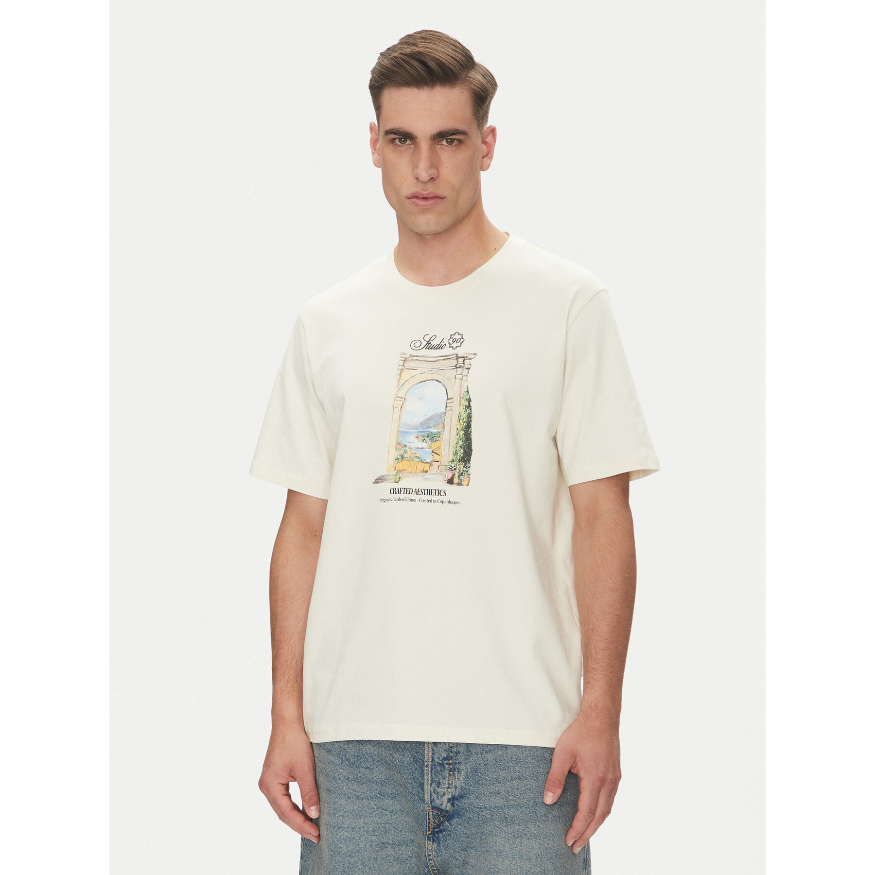 Jack & Jones T-Shirt Hydra 12277248 Μπεζ Relaxed Fit
