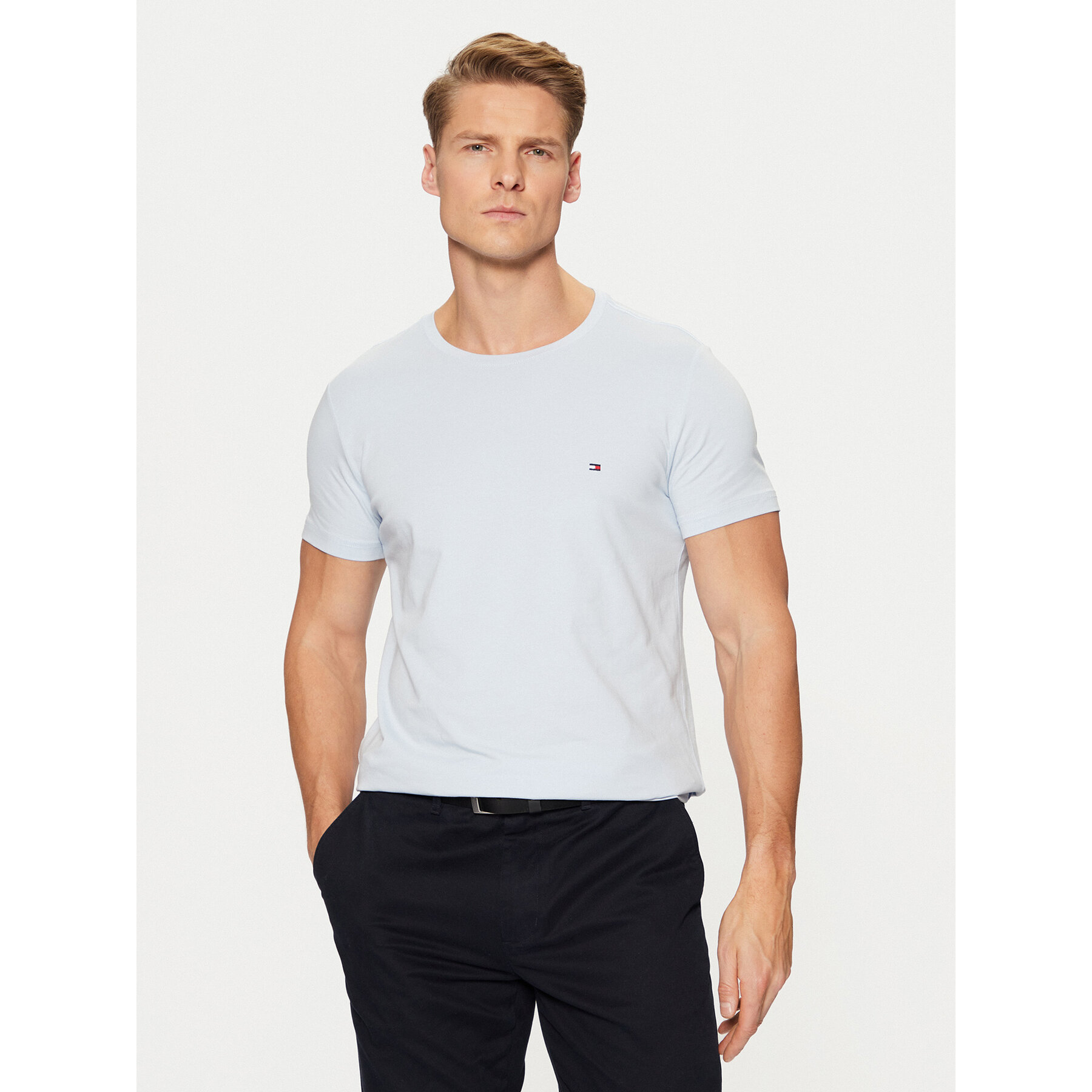 Tommy Hilfiger T-Shirt MW0MW10800 Γαλάζιο Slim Fit