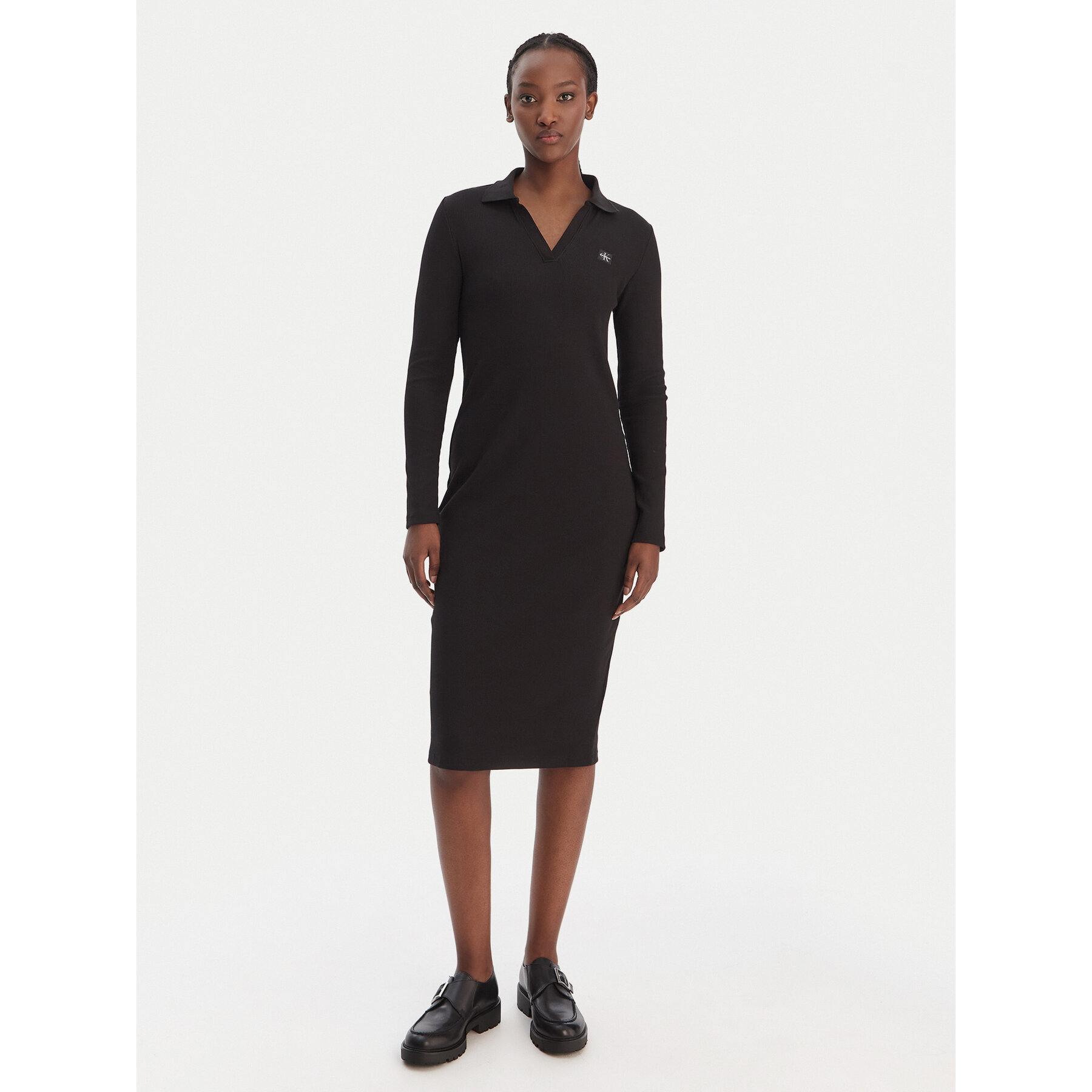 Calvin Klein Jeans Strickkleid LV047E202G Schwarz Slim Fit