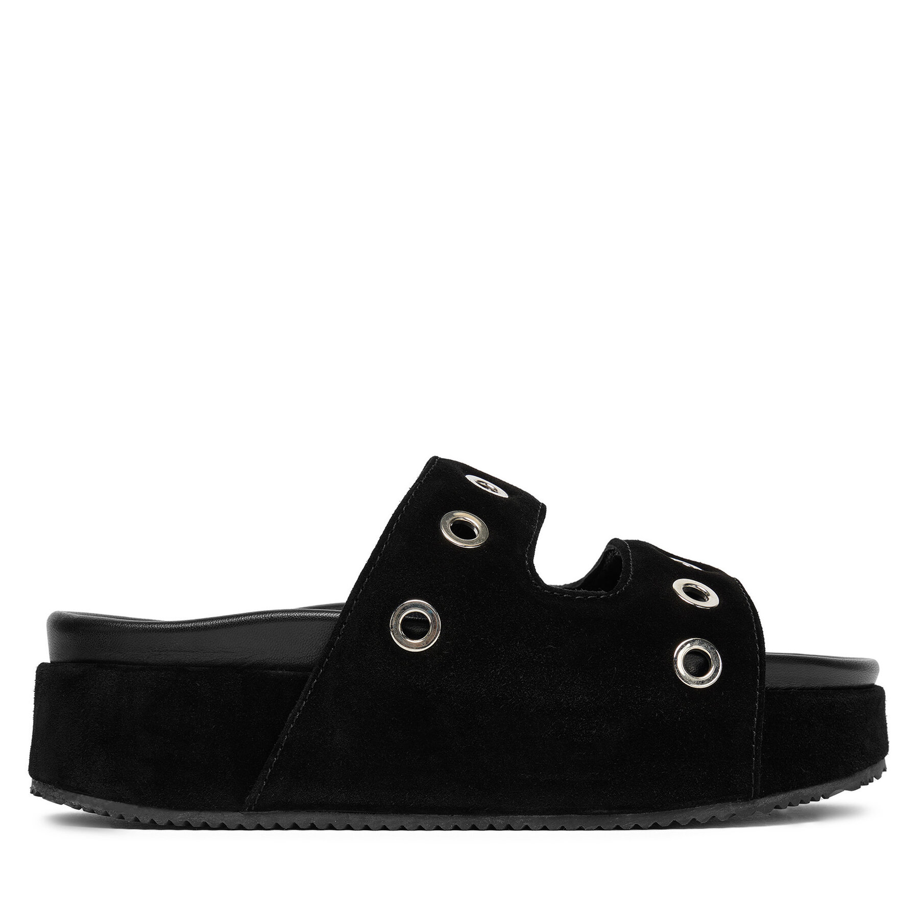 Papucs Inuikii Suede Studs 70103-153 Fekete
