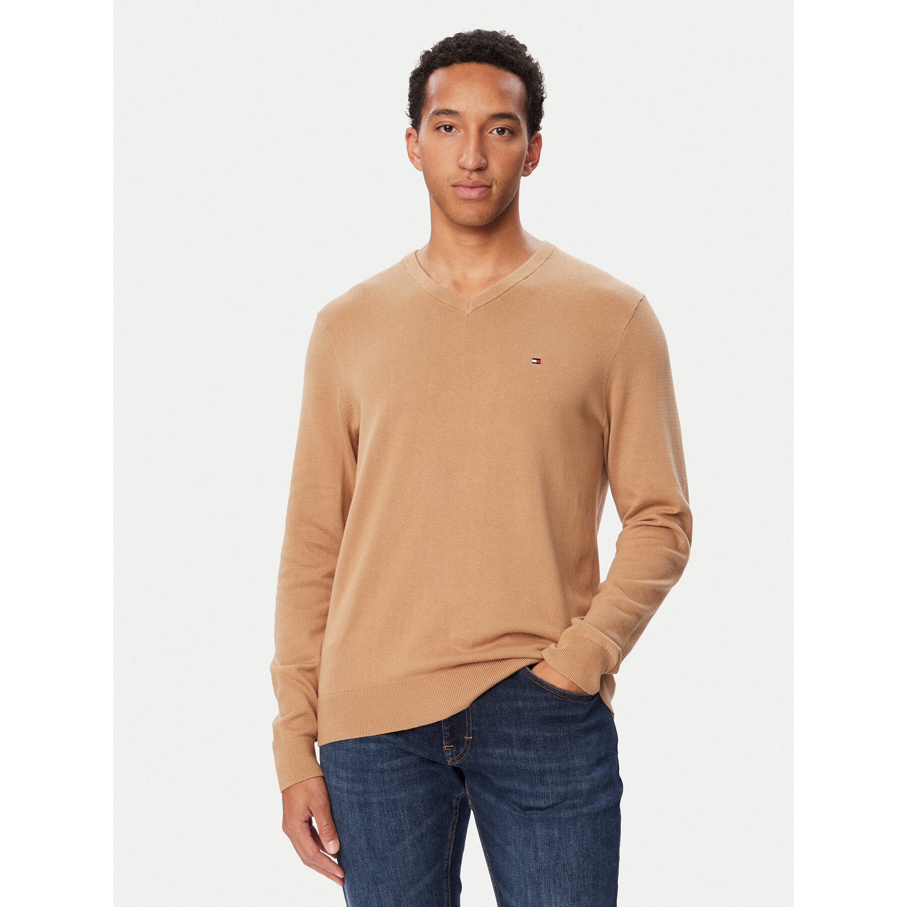 Tommy Hilfiger Pullover Essential MW0MW14745 Dunkelbeige Regular Fit