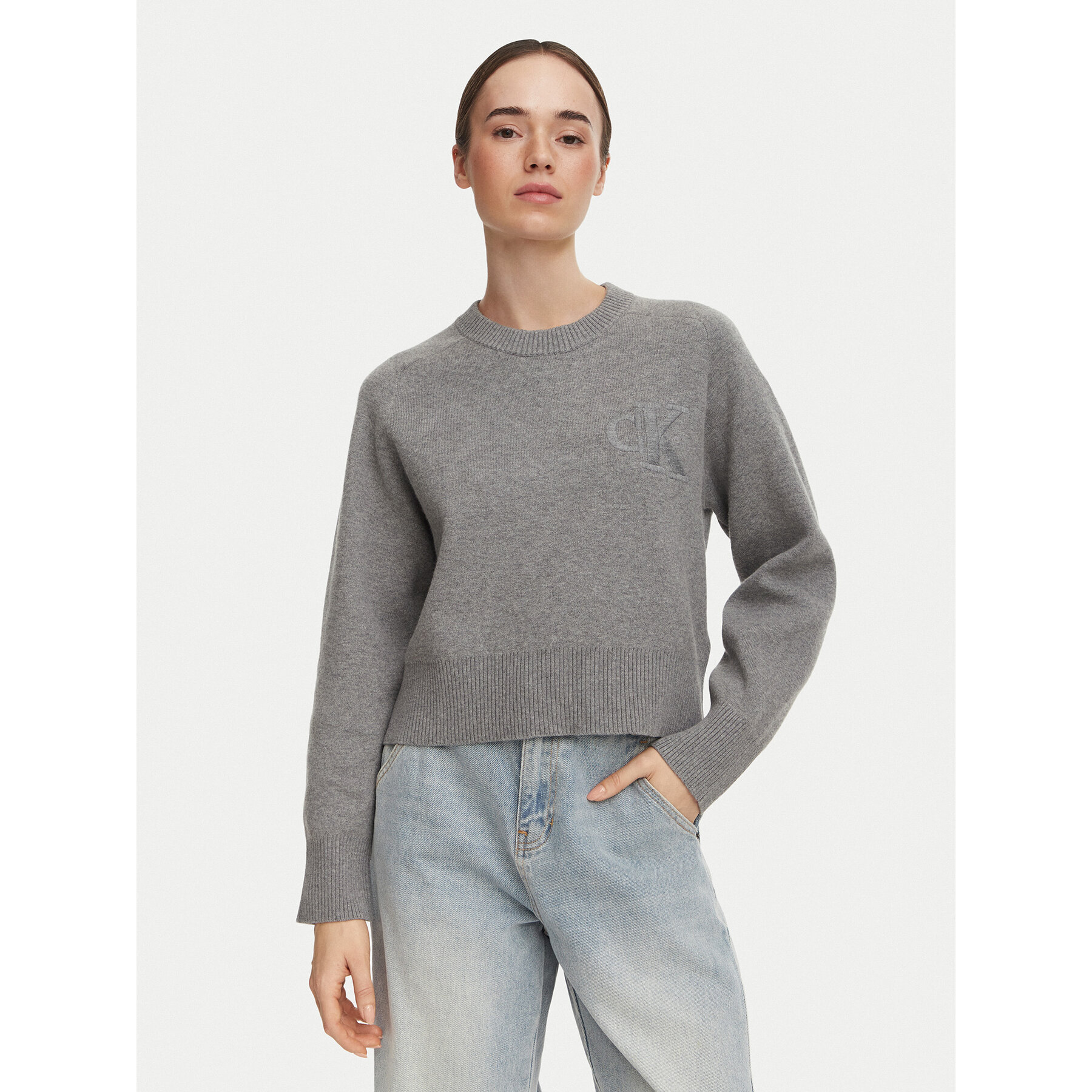 Calvin Klein Jeans Pullover LV047H320G Dunkelgrau Regular Fit