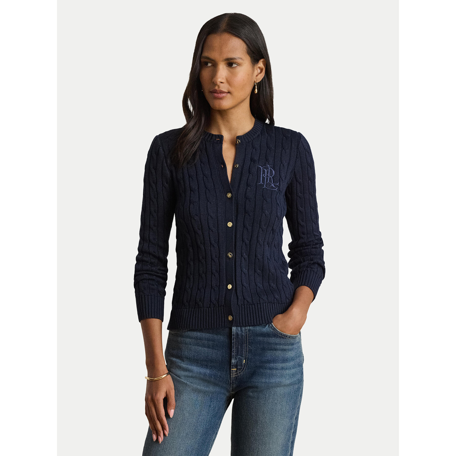 LAUREN RALPH LAUREN Strickjacke 200P14040002 Dunkelblau Regular Fit
