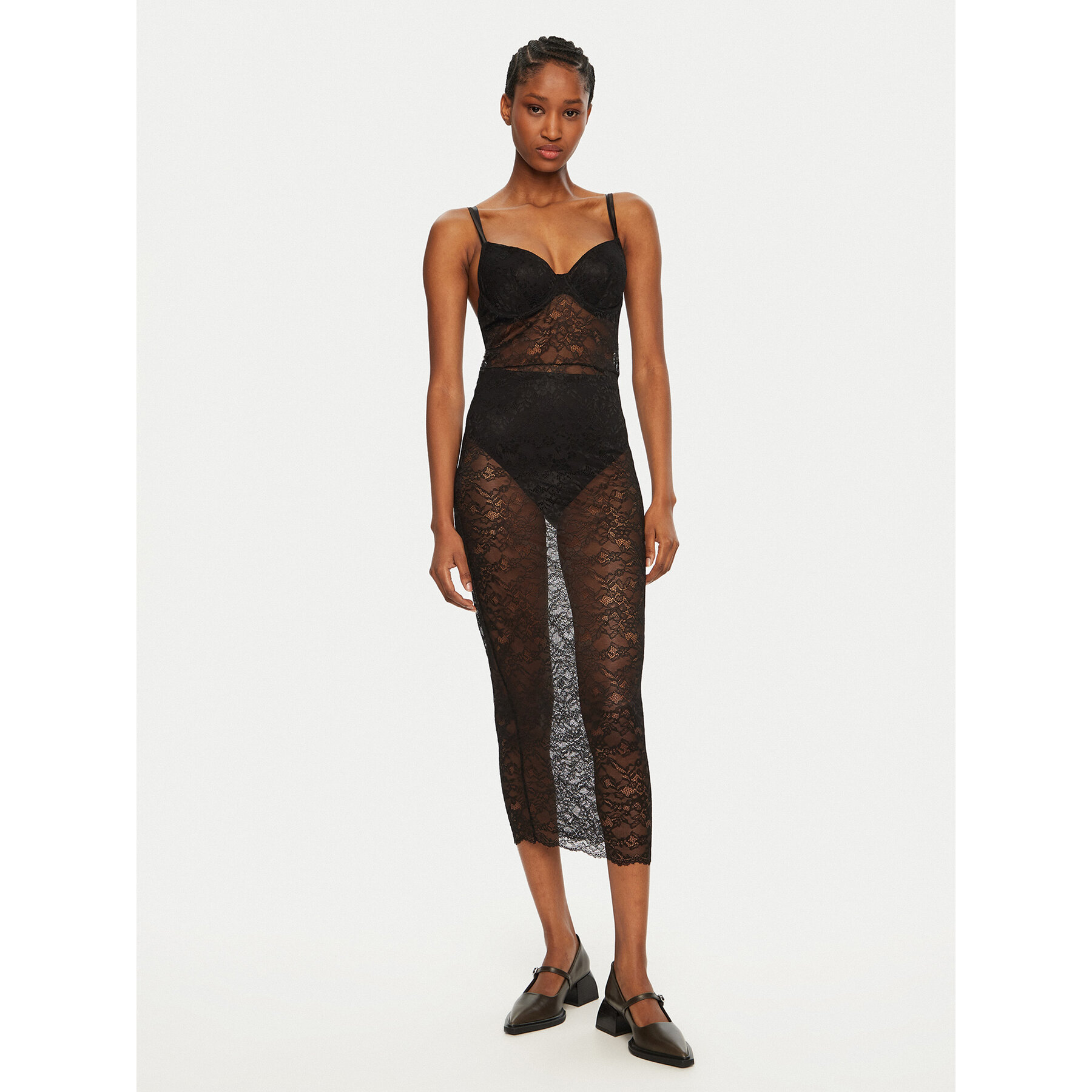 Guess Guess Νυχτικό O5RK00 KBGT0 Μαύρο Regular Fit