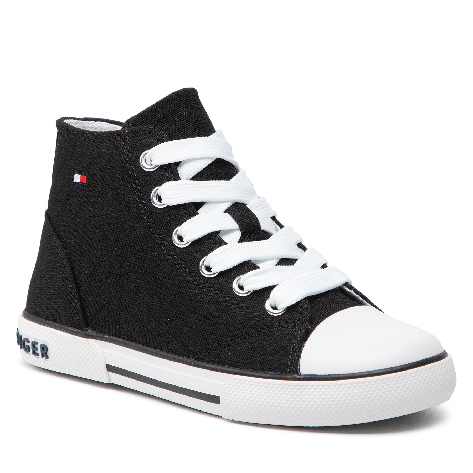 Tommy Hilfiger High Top Lace-Up Sneaker T3X4-32209-0890 M Black 999 – Кецове