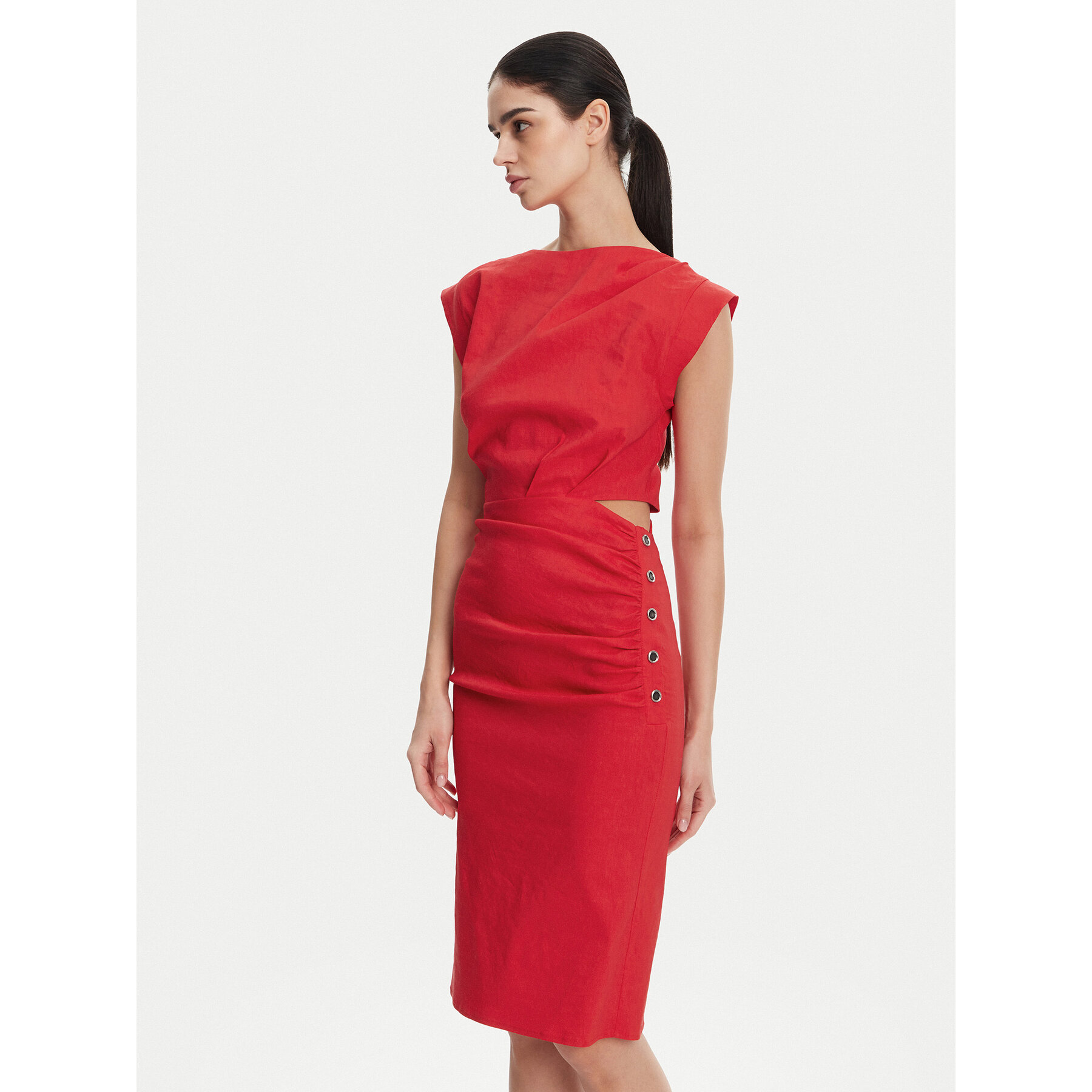 PINKO Coctailkleid 104955 A0IM Rot Regular Fit