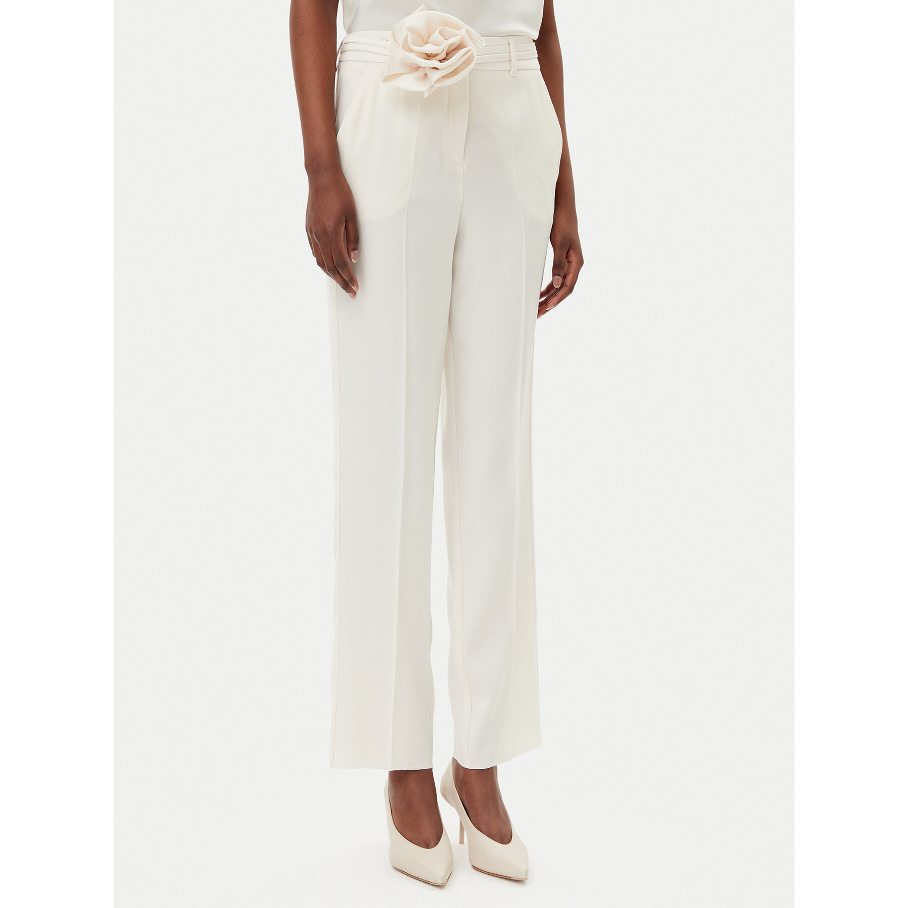 Marella Stoffhose Lello 2513131152200 Weiß Regular Fit