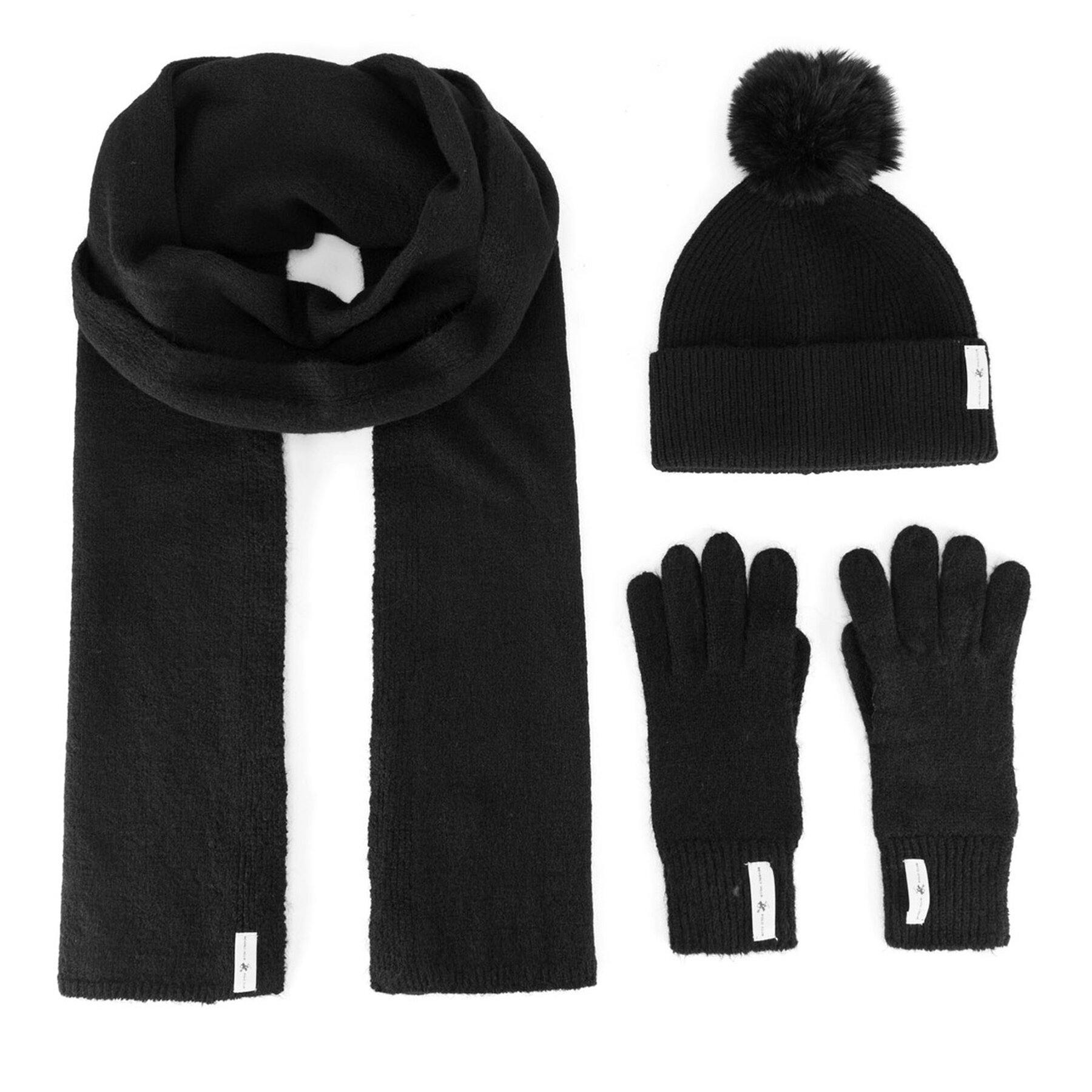 Set kapa, šal i rukavice Beverly Hills Polo Club BHPC-WC-002-AW24 Crna