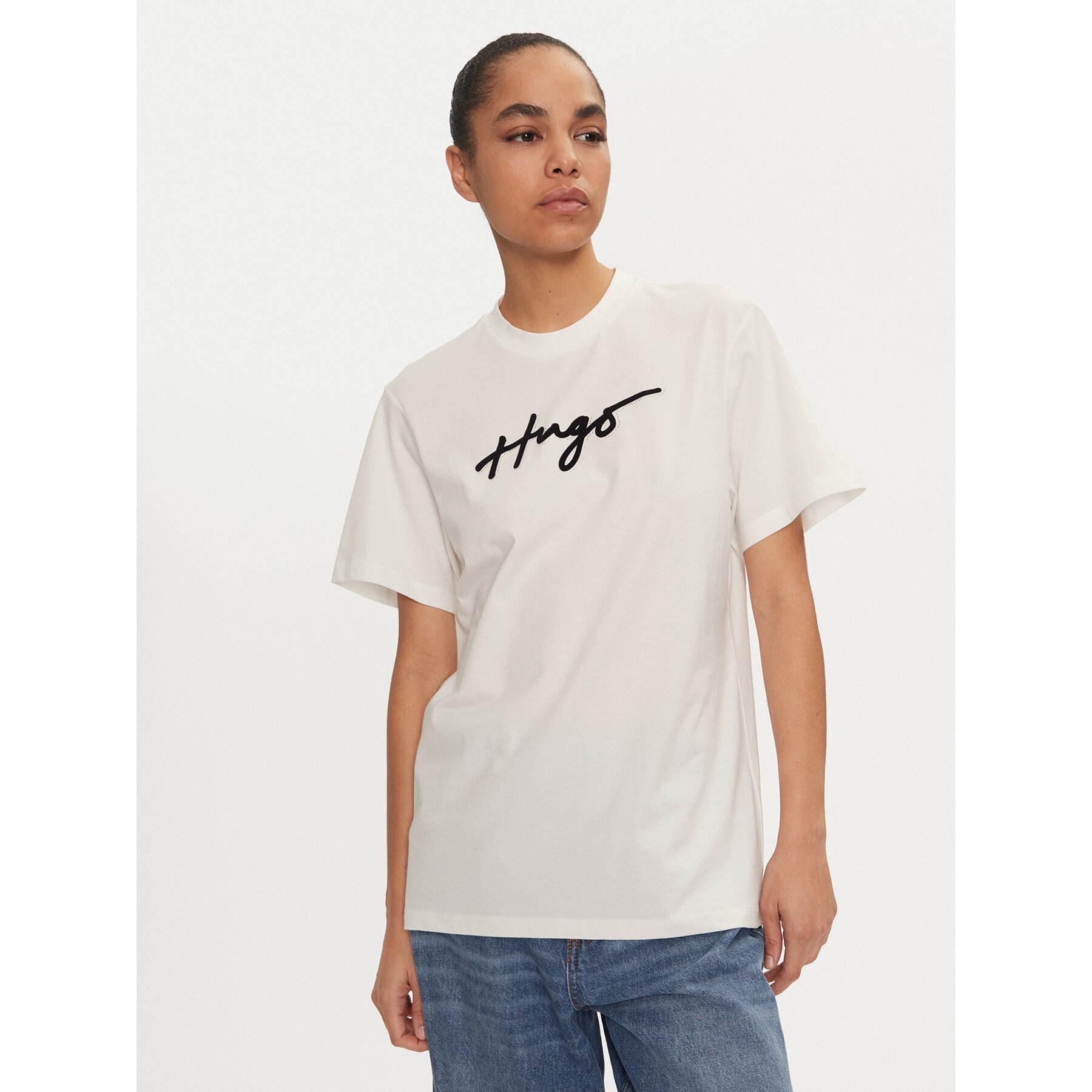 HUGO T-Shirt 50528585 Λευκό Regular Fit