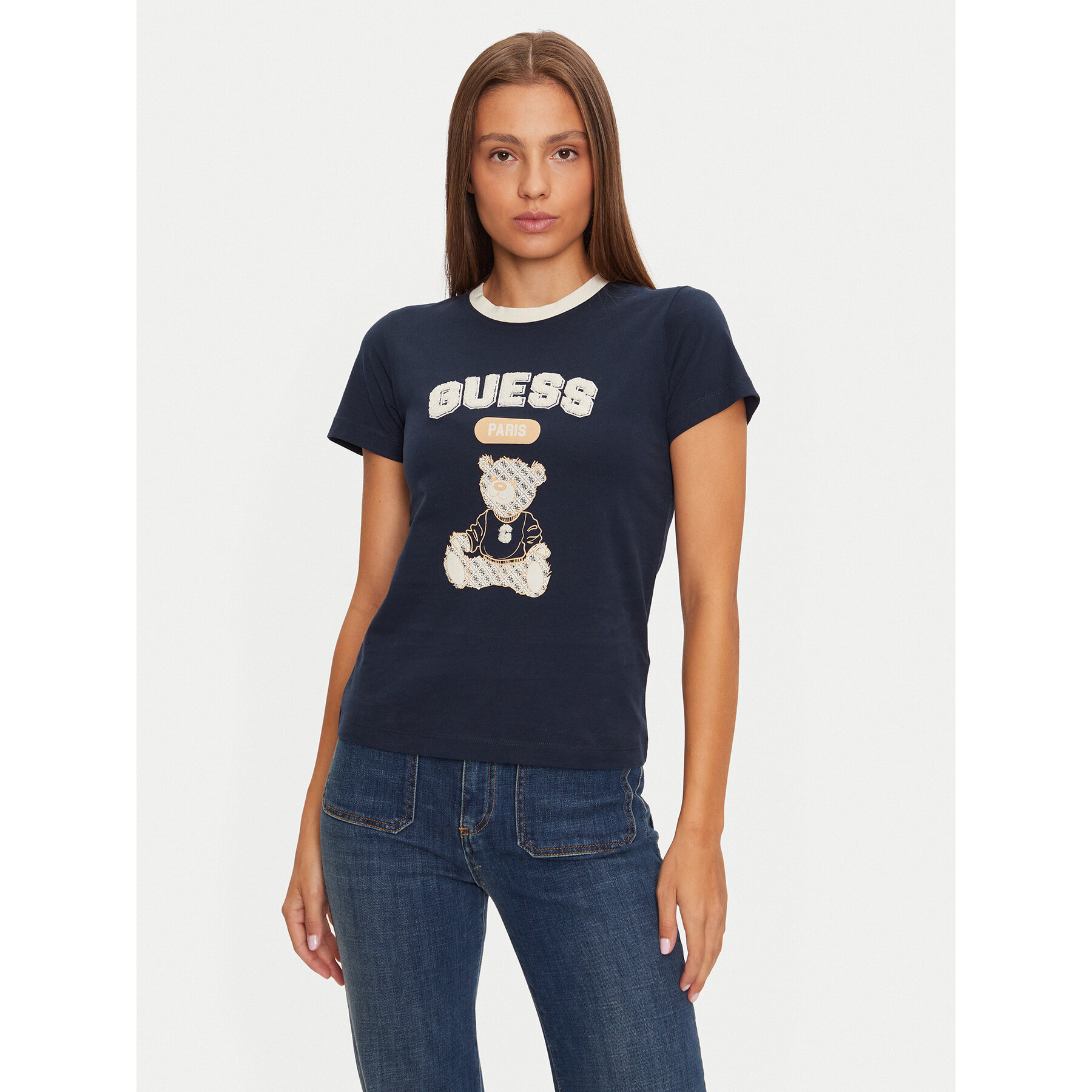 Guess T-shirt V4BI10 KA260 Blu scuro Regular Fit