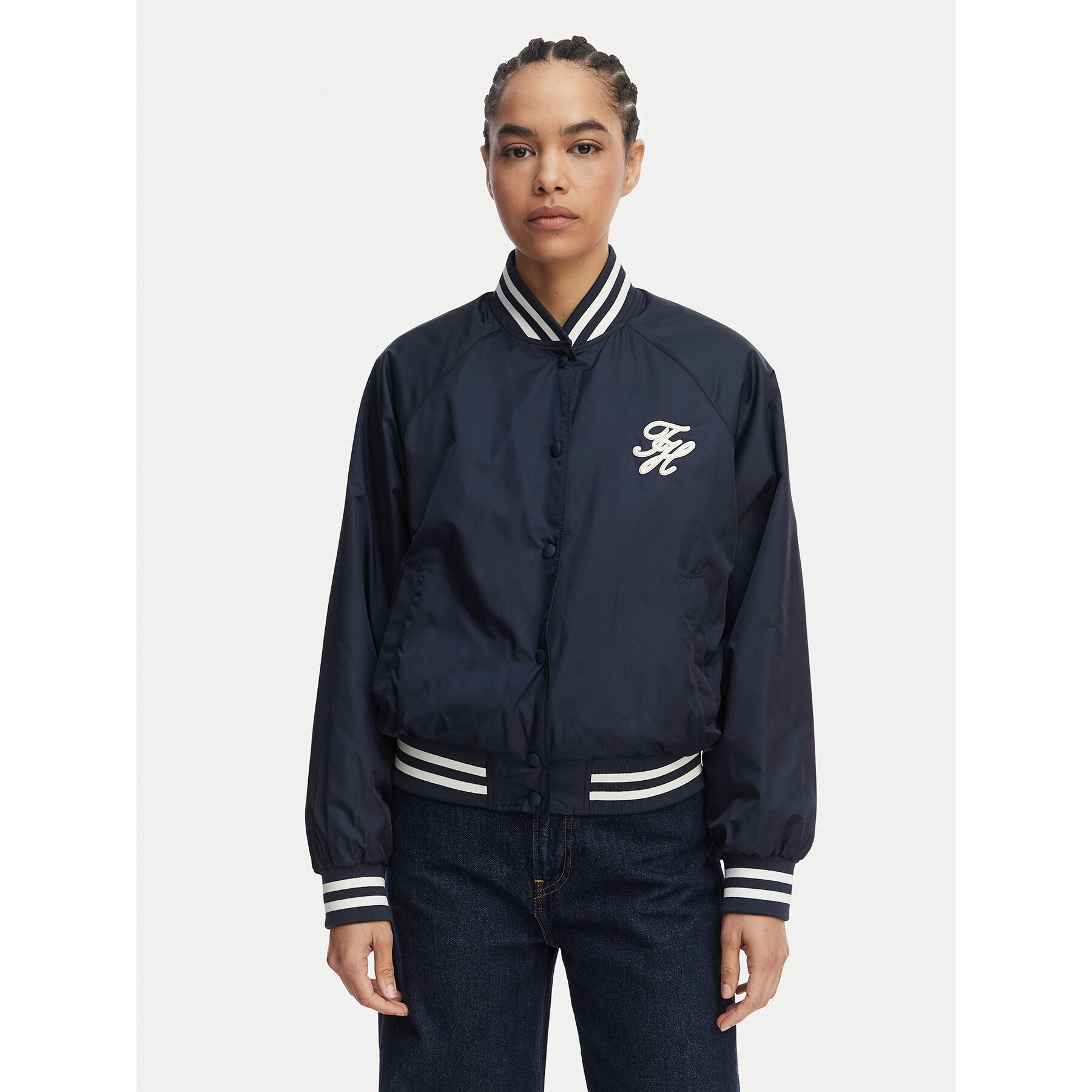 Tommy Hilfiger Bomberjacke Logo Appliqué WW0WW48618 Dunkelblau Regular Fit