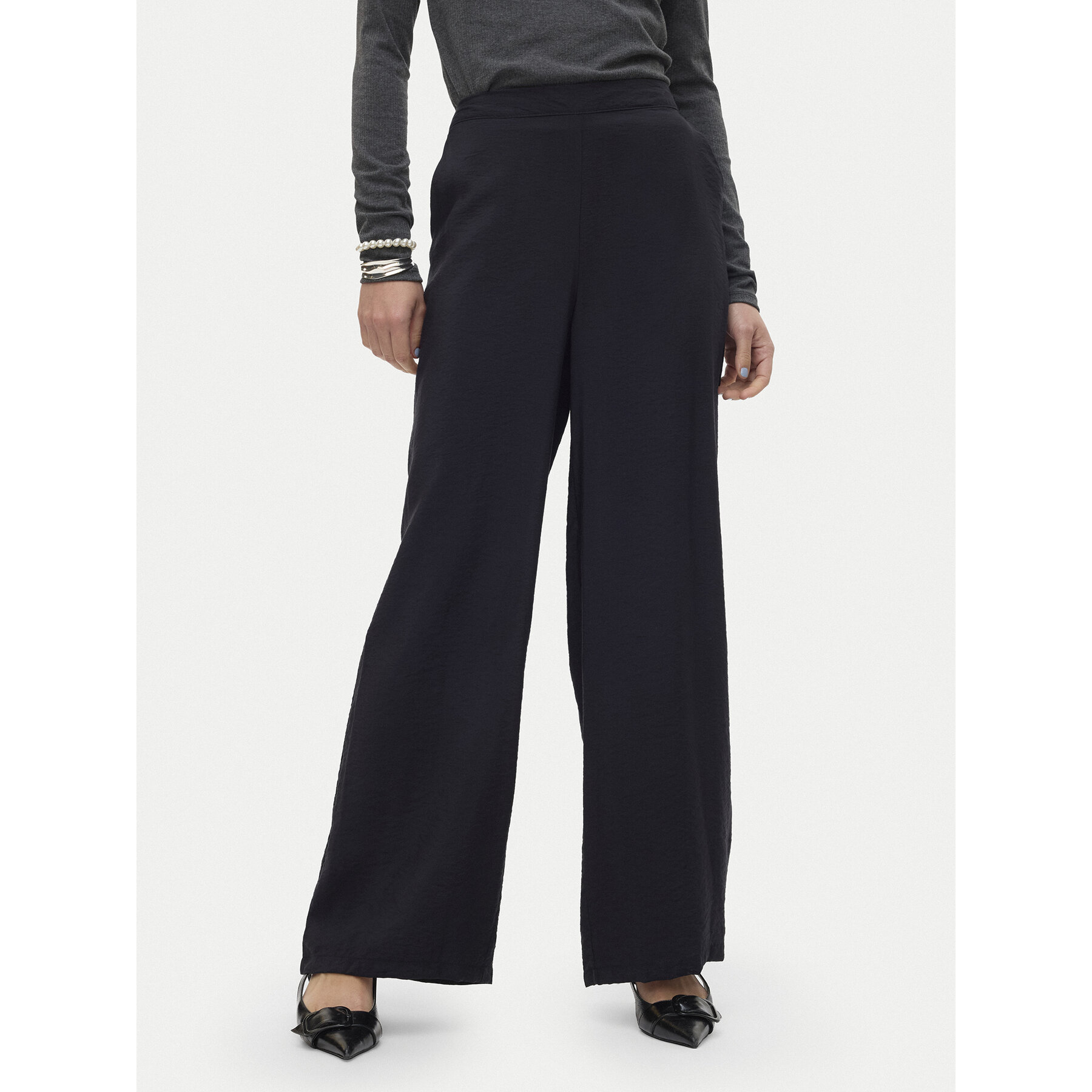 Vero Moda Stoffhose Josie 10303759 Schwarz Wide Leg