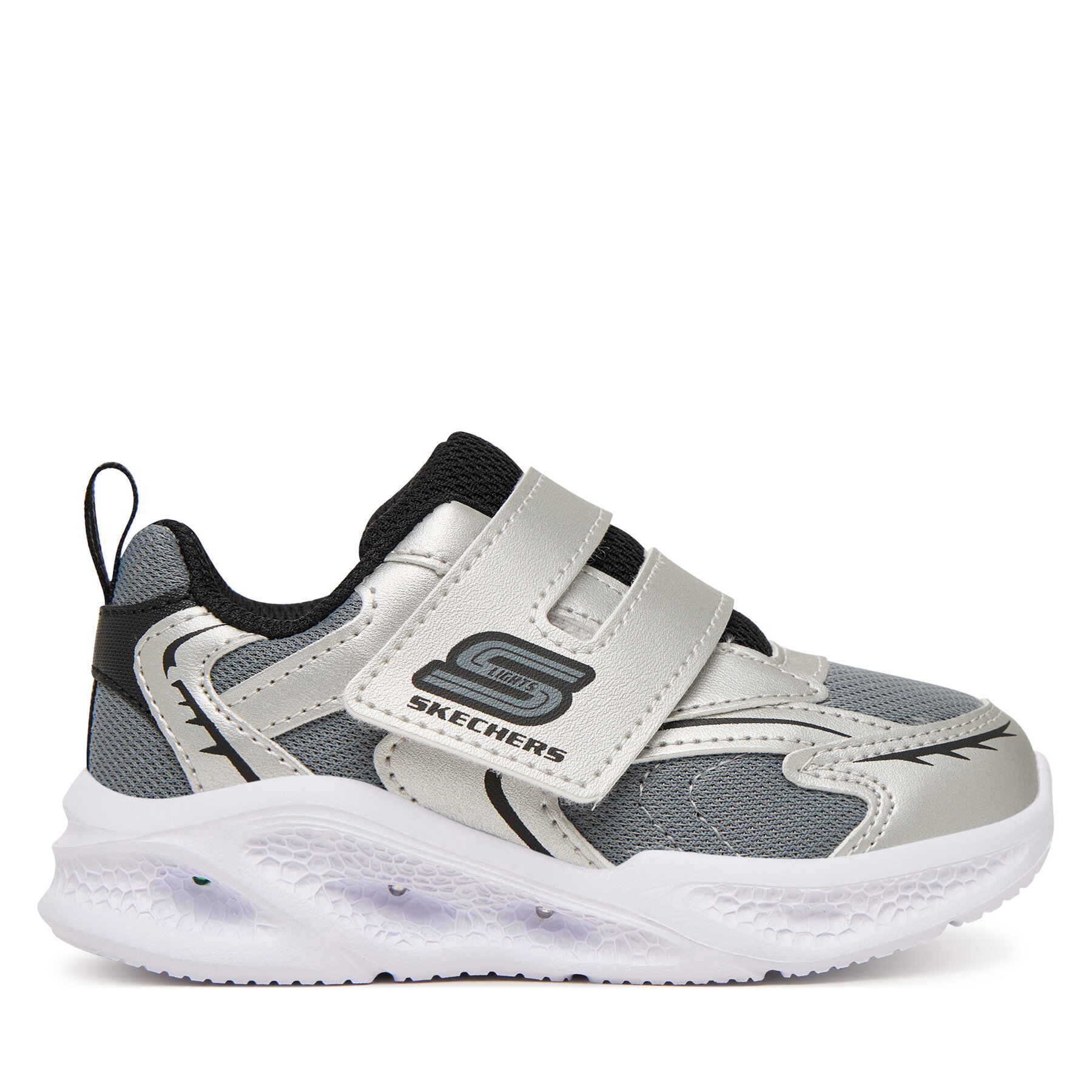 Сникърси Skechers Meteor-Lights - Glow 401498N/SLBK Сребрист