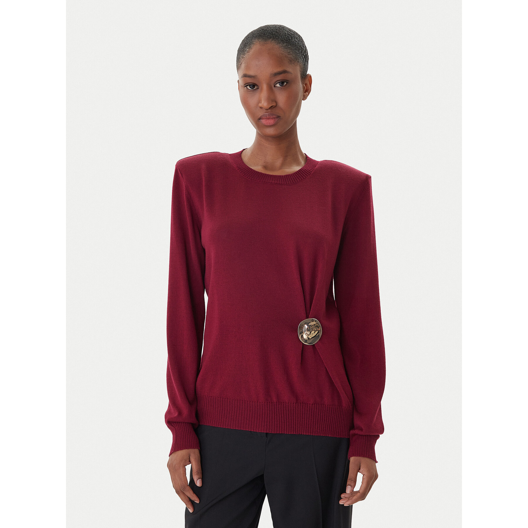 Simona Corsellini Pullover A25CPMGE0301 Rot Regular Fit