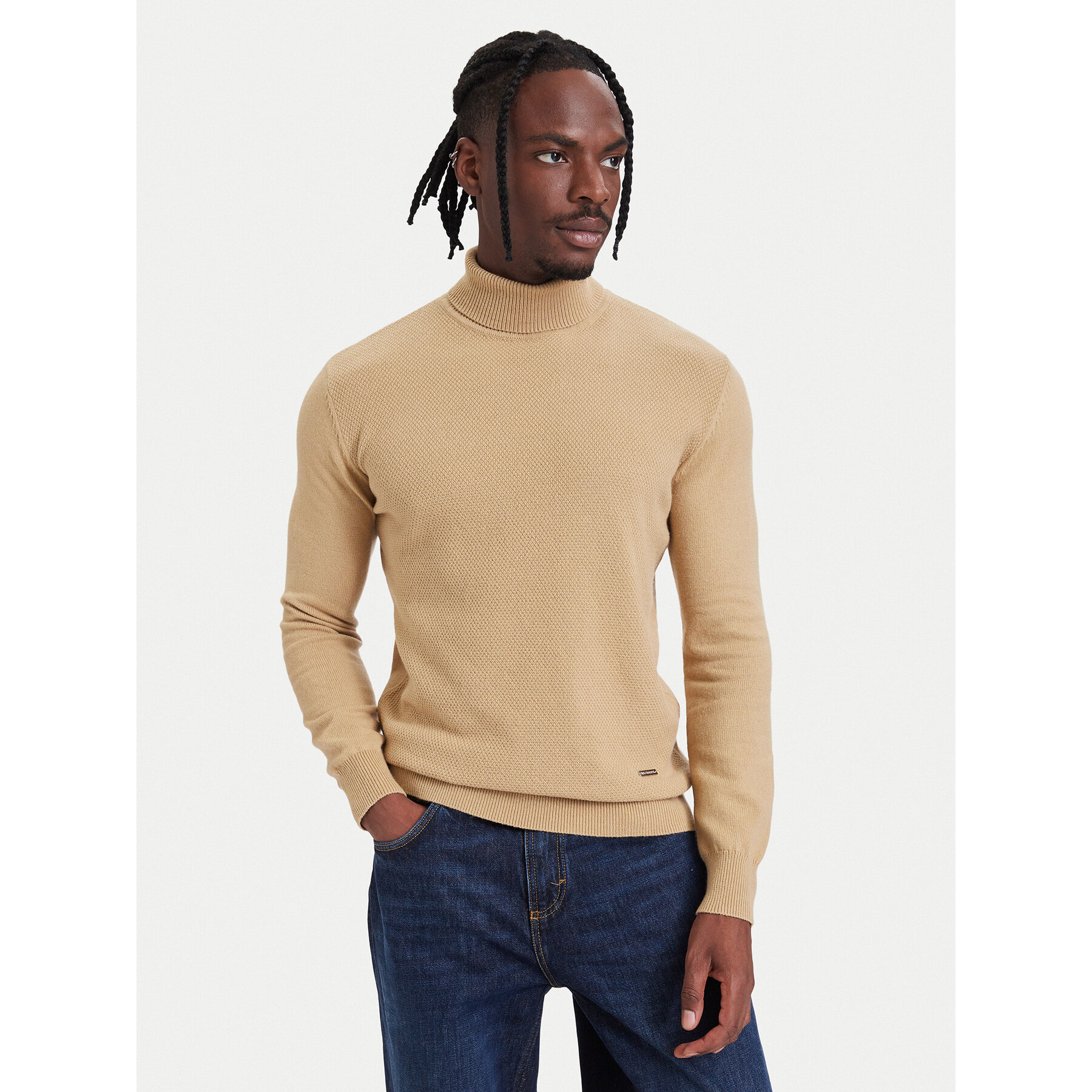 KARL LAGERFELD Rollkragenpullover 655013 564303 Khakifarben Regular Fit