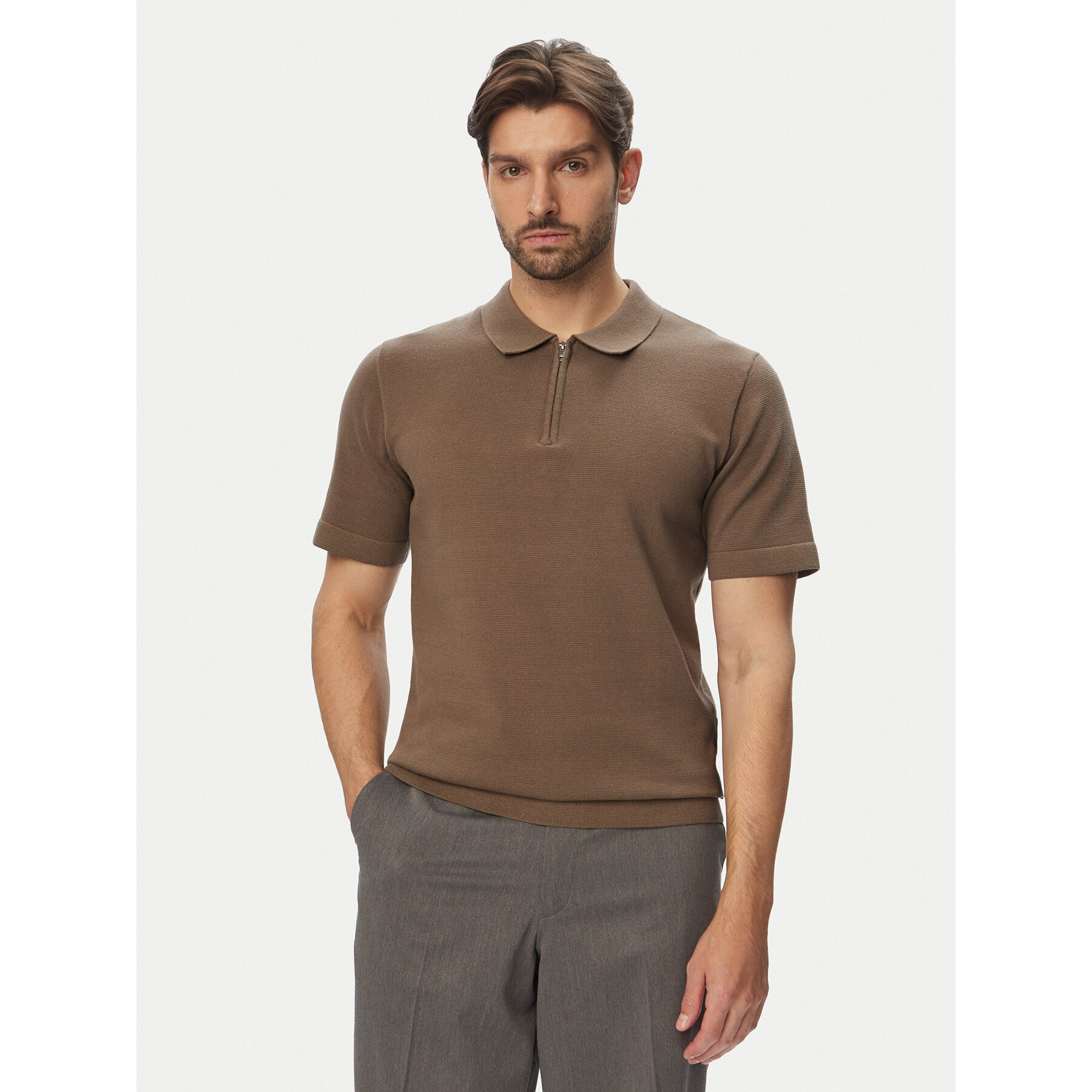 Jack & Jones Poloshirt Milano 12304870 Hellbraun Regular Fit