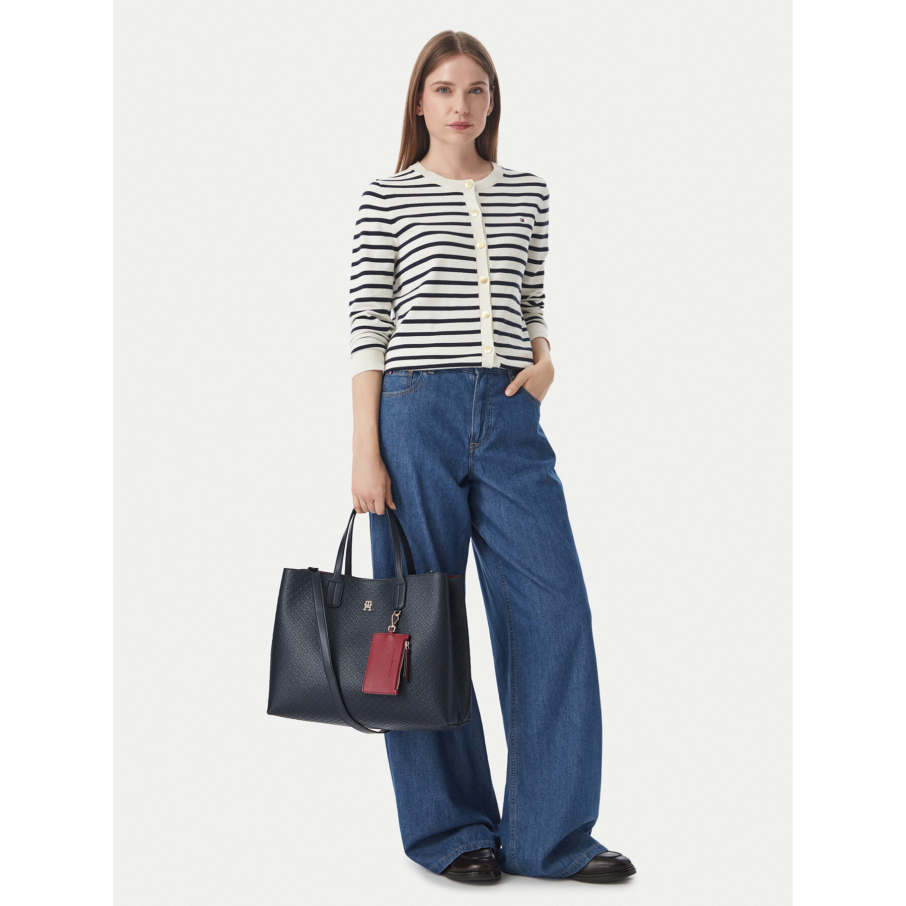 Tommy Hilfiger Τσάντα Tommy Hilfiger Th Icon Satchel Mono AW0AW18923 Σκούρο μπλε