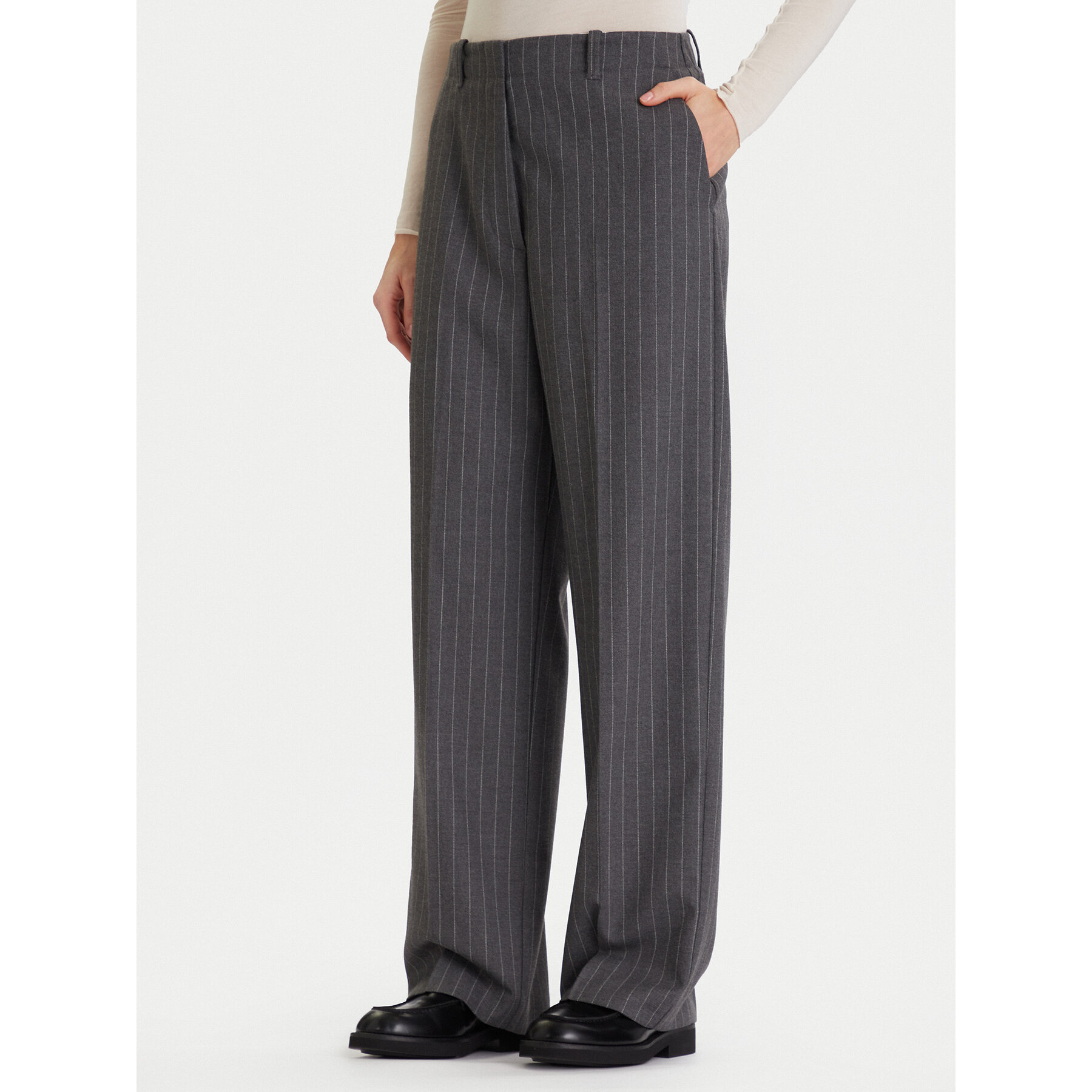 Tommy Hilfiger Stoffhose WW0WW47550 Grau Wide Leg
