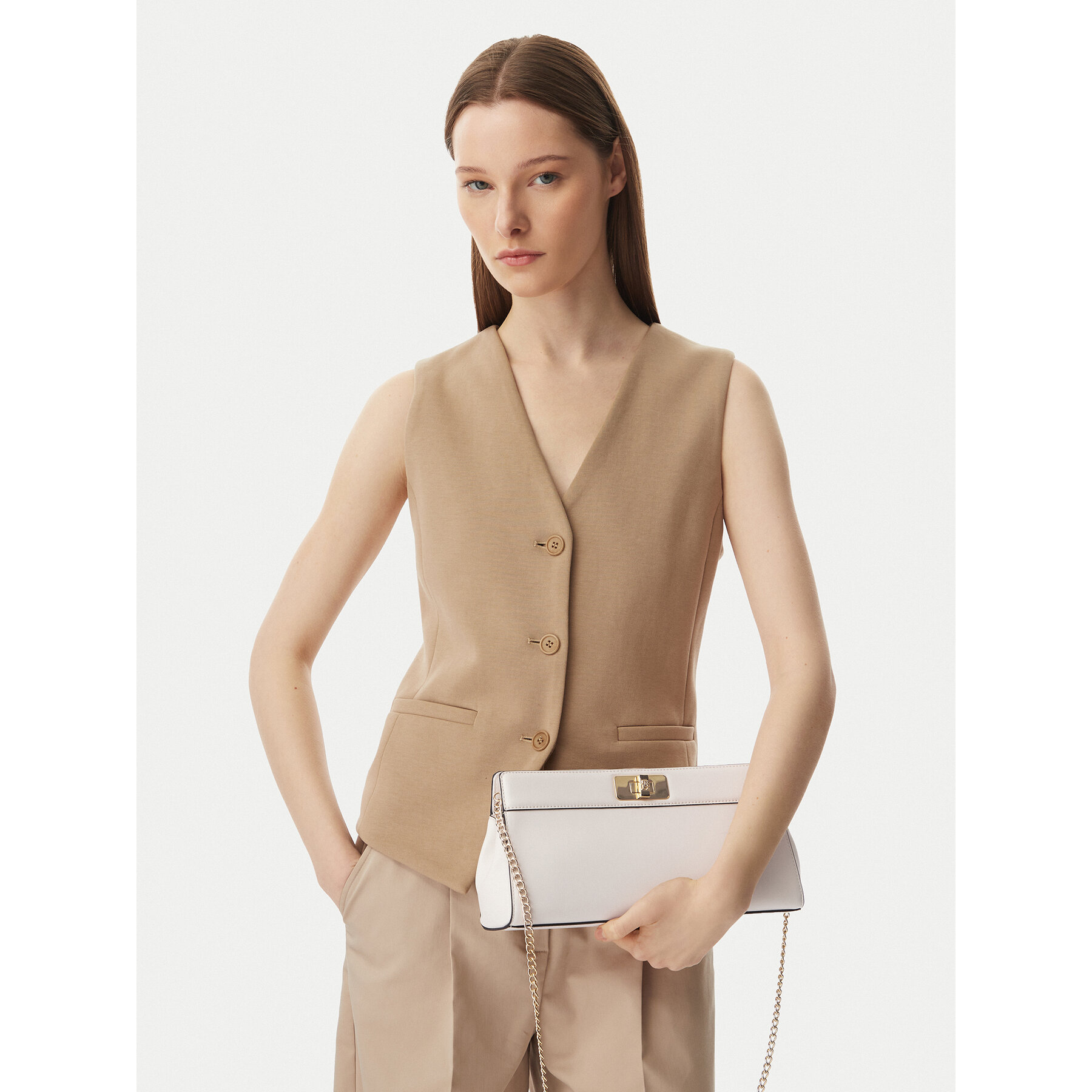 Torbica Tommy Hilfiger Th Modern Clutch AW0AW18727 Krem