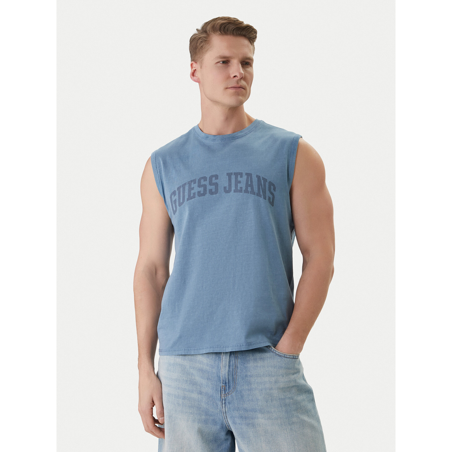 Guess Jeans Trikó M6GPB2 K8FQ4 Kék Regular Fit