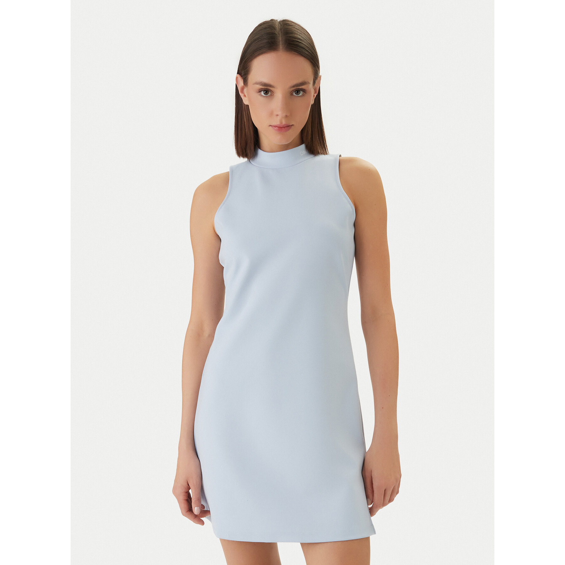 Calvin Klein Jeans Kleid für den Alltag Interlock Mock LV047F260G Blau Slim Fit