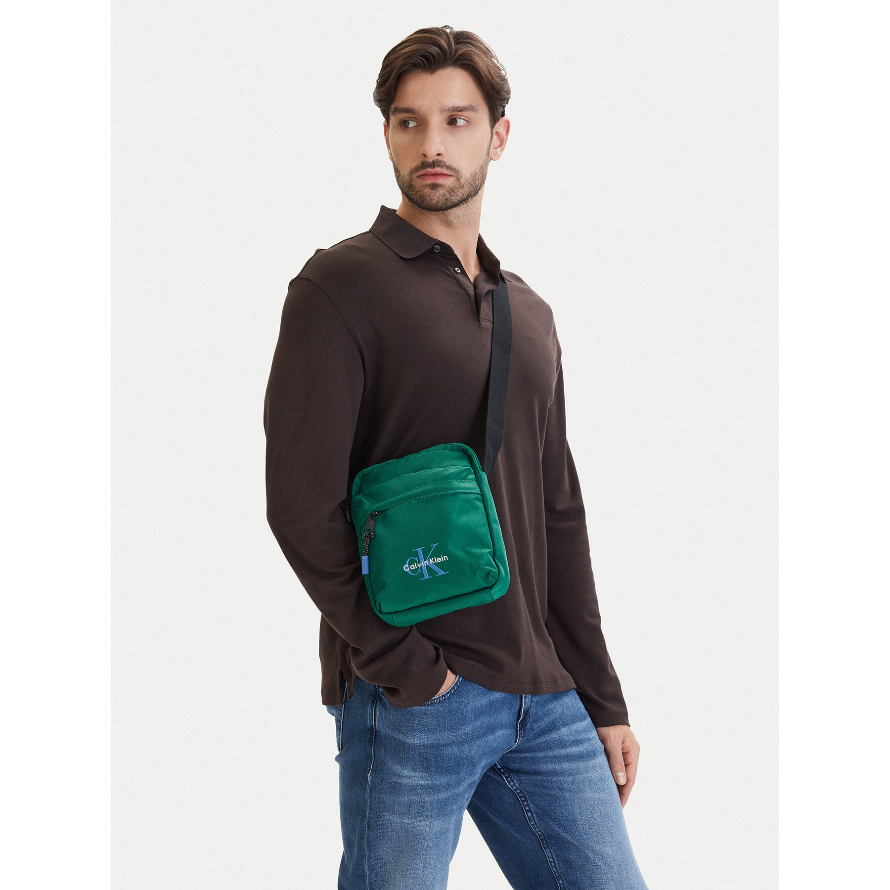 Taška cez rameno Calvin Klein Bold Reporter LV04D3421G Zelená