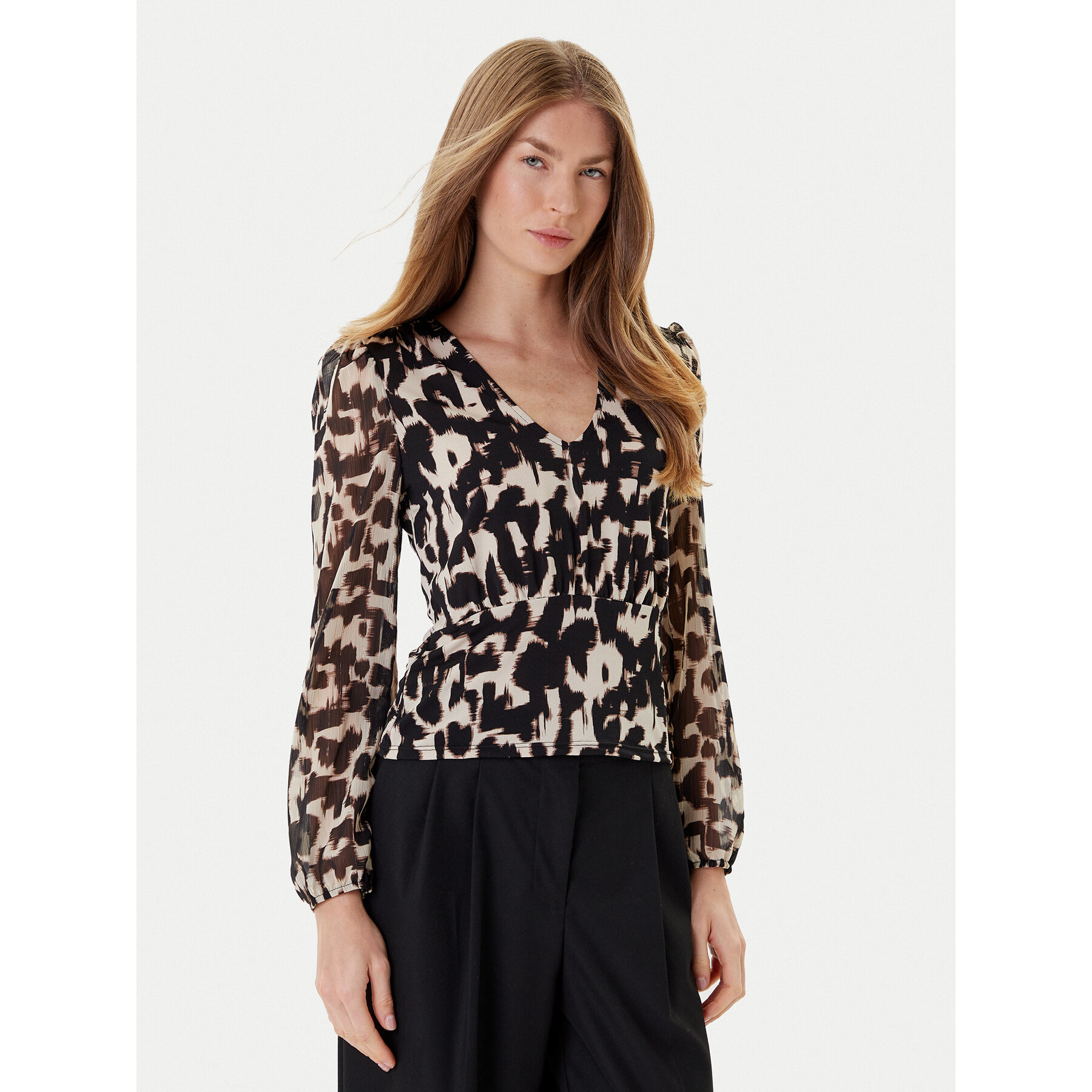Morgan Bluse 252-TRITA Schwarz Regular Fit