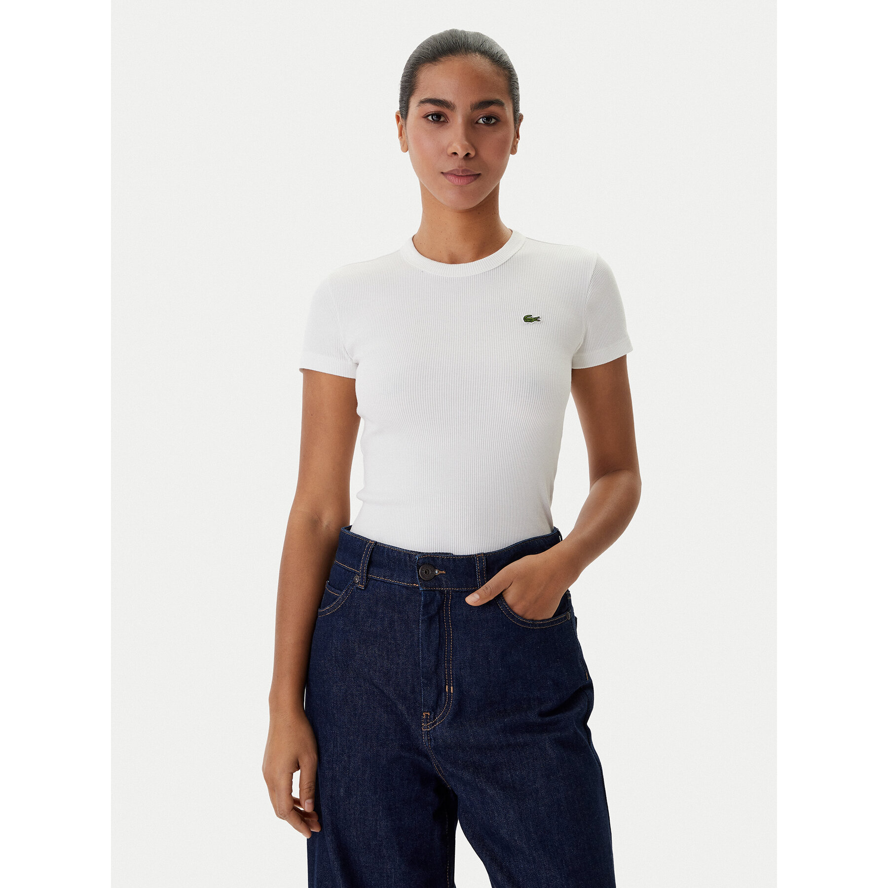 Lacoste Majica TF5538 Bela Regular Fit