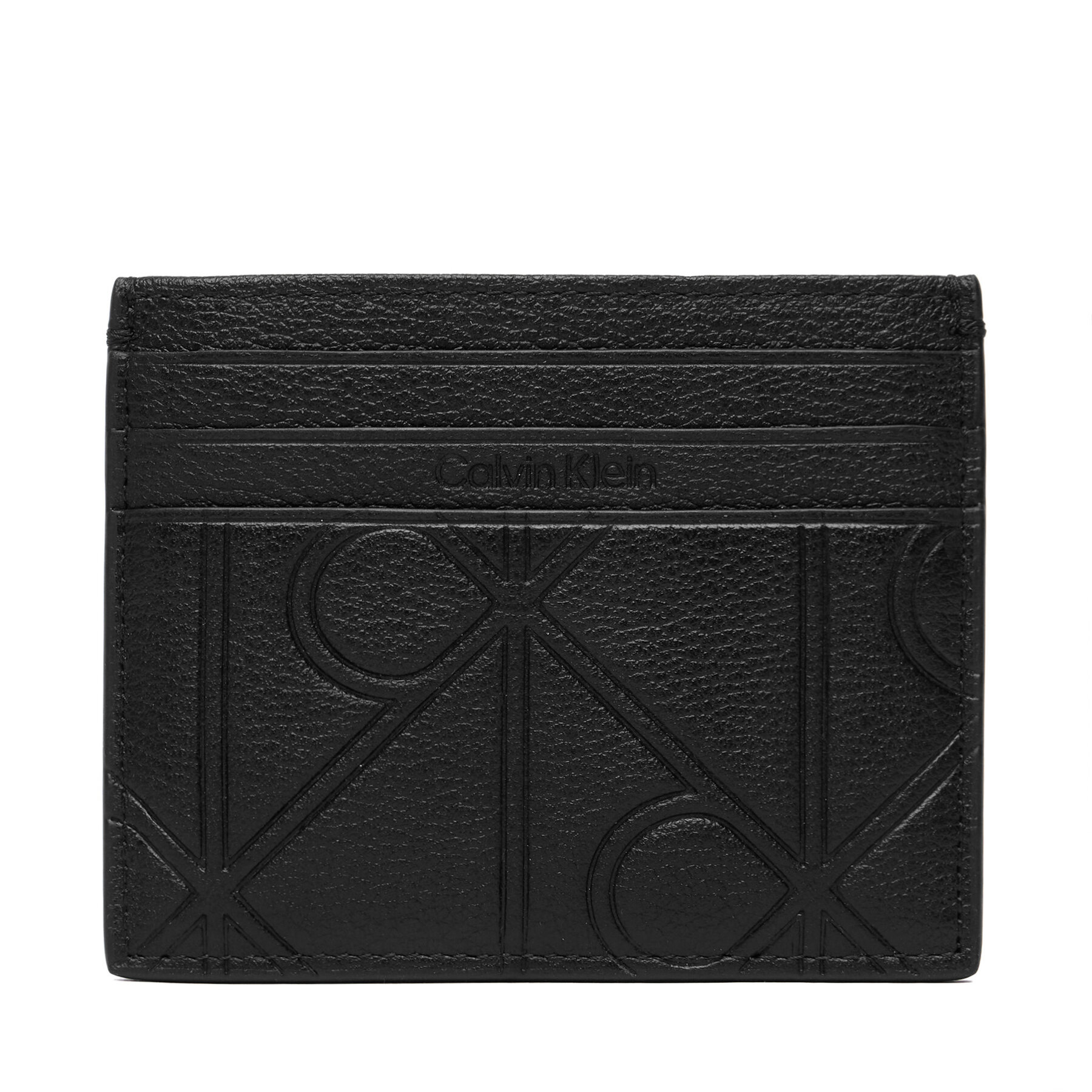 Puzdro na kreditné karty Calvin Klein Xl Emblem Aop Emboss Card Case LV04D1174G Čierna