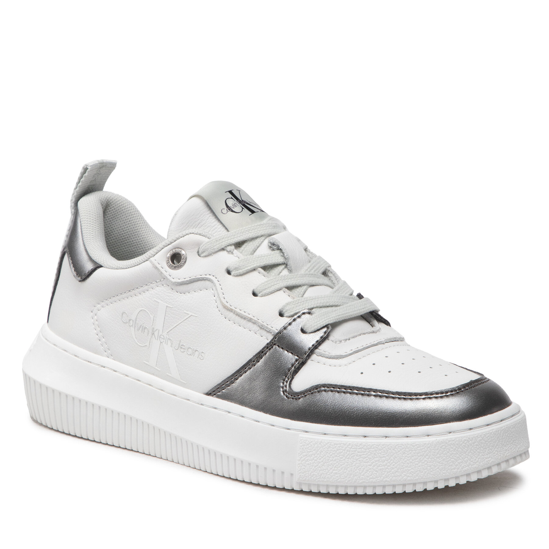 Calvin Klein Jeans Chunky Cupsole Laceup Metallic YW0YW007830LB White/Silver 0LB – Сникърси