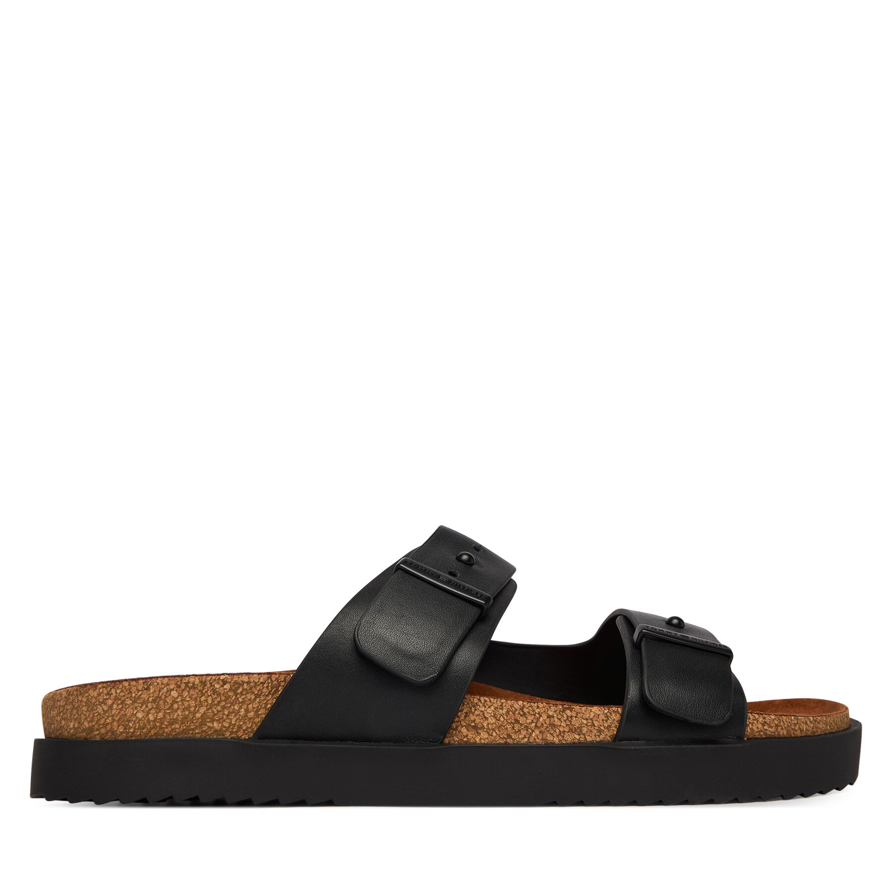 Παντόφλες Tommy Hilfiger Cork Adjustable Lth Sandal FM0FM05754 Μαύρο