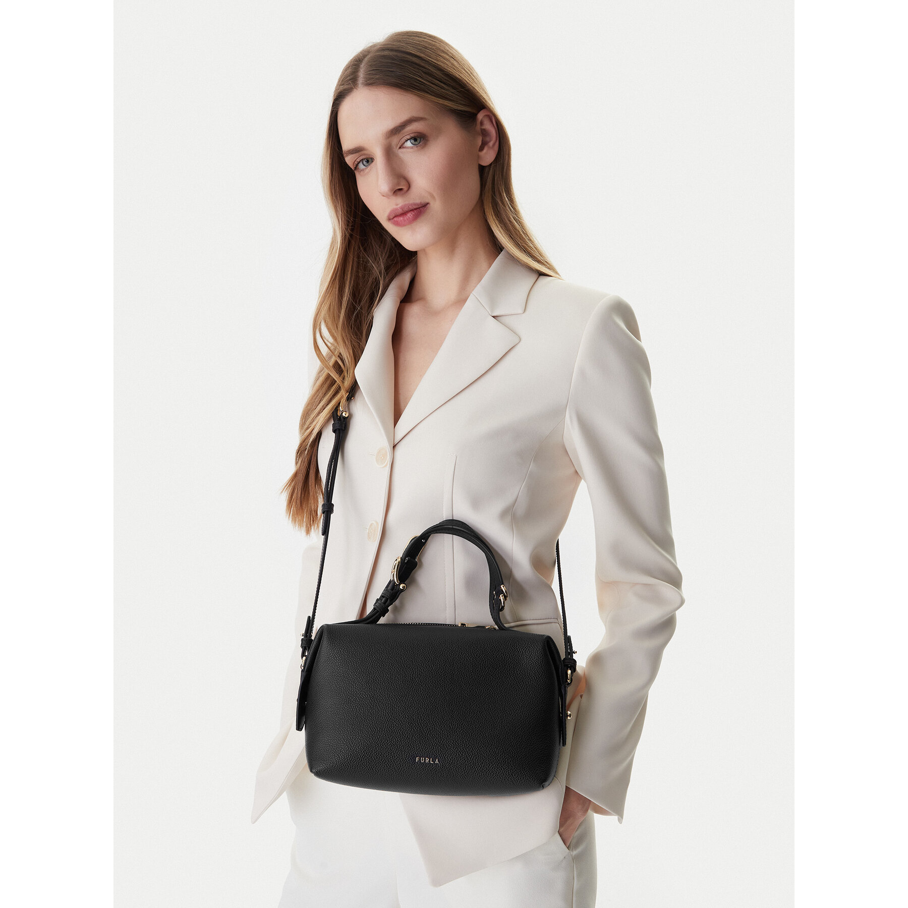 Geantă Furla Double Mini WE00870 BX3036 KH O6000 Negru