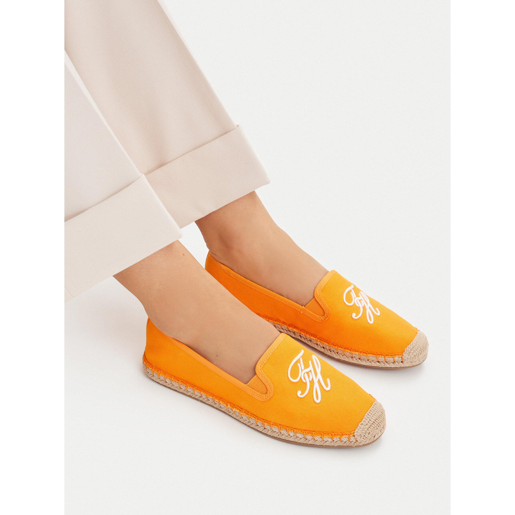 Espadrile Tommy Hilfiger Th Script Summer Espadrille FW0FW09240 Oranžna