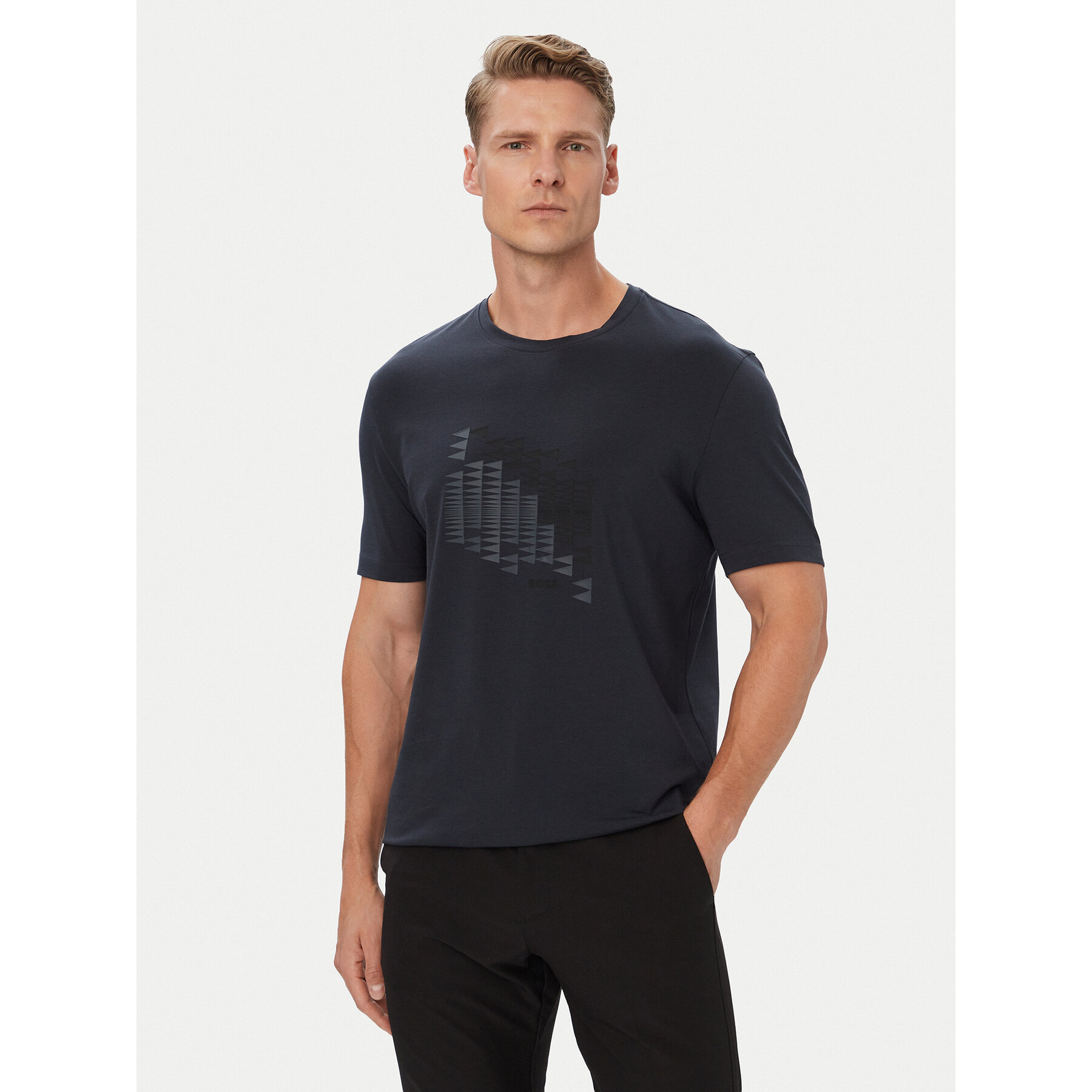 BOSS T-Shirt Network Flag 50566853 Dunkelblau Regular Fit
