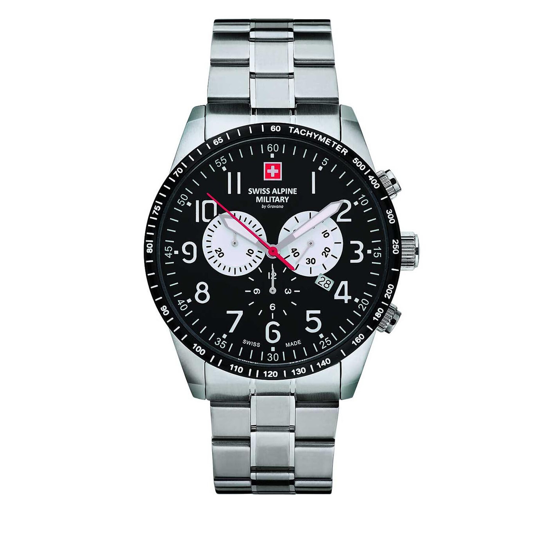 

Годинник Swiss Alpine Military 7082.9137 Black/Silver/Silver, Срібний