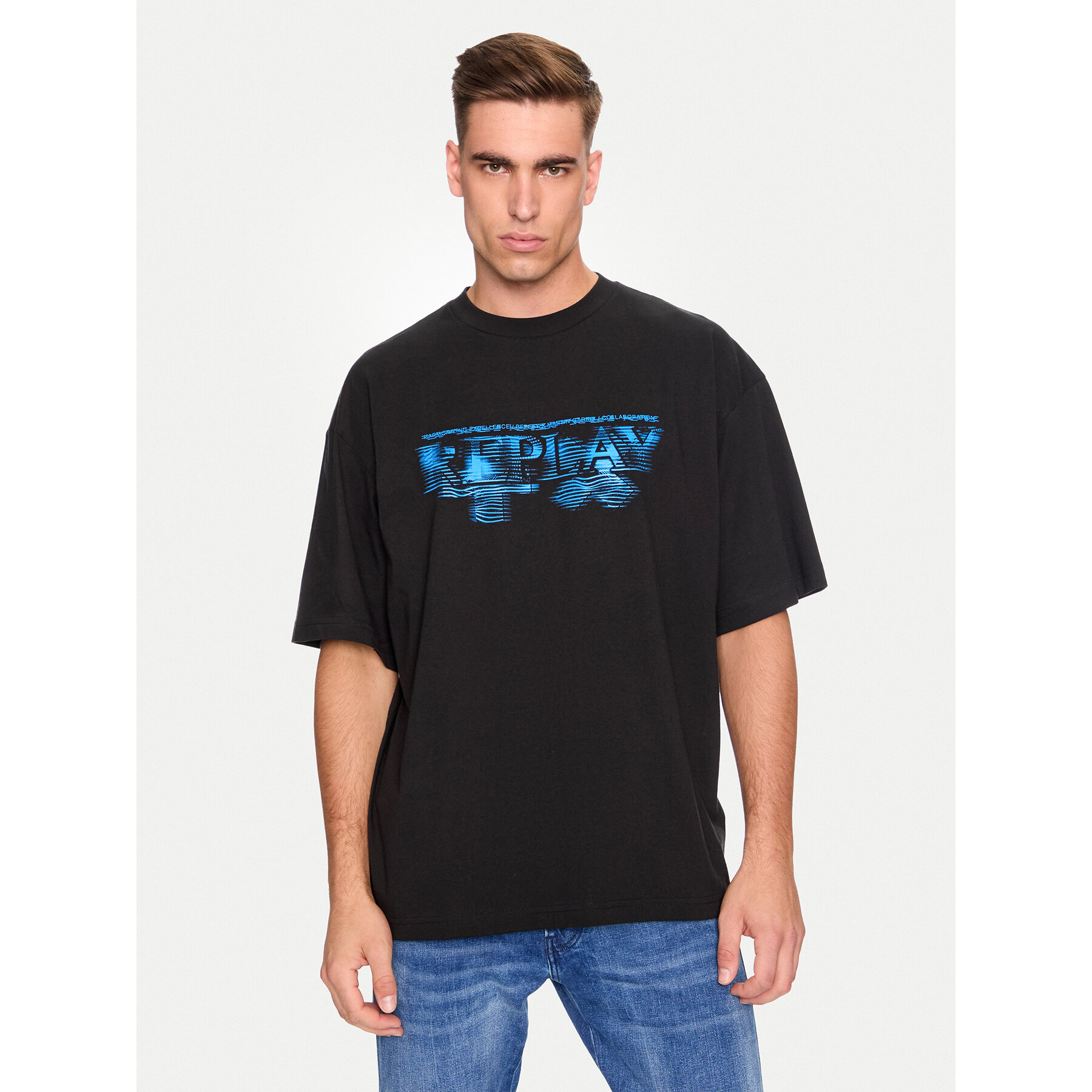 Replay T-shirt MMG340.000.23454 Nero Oversize