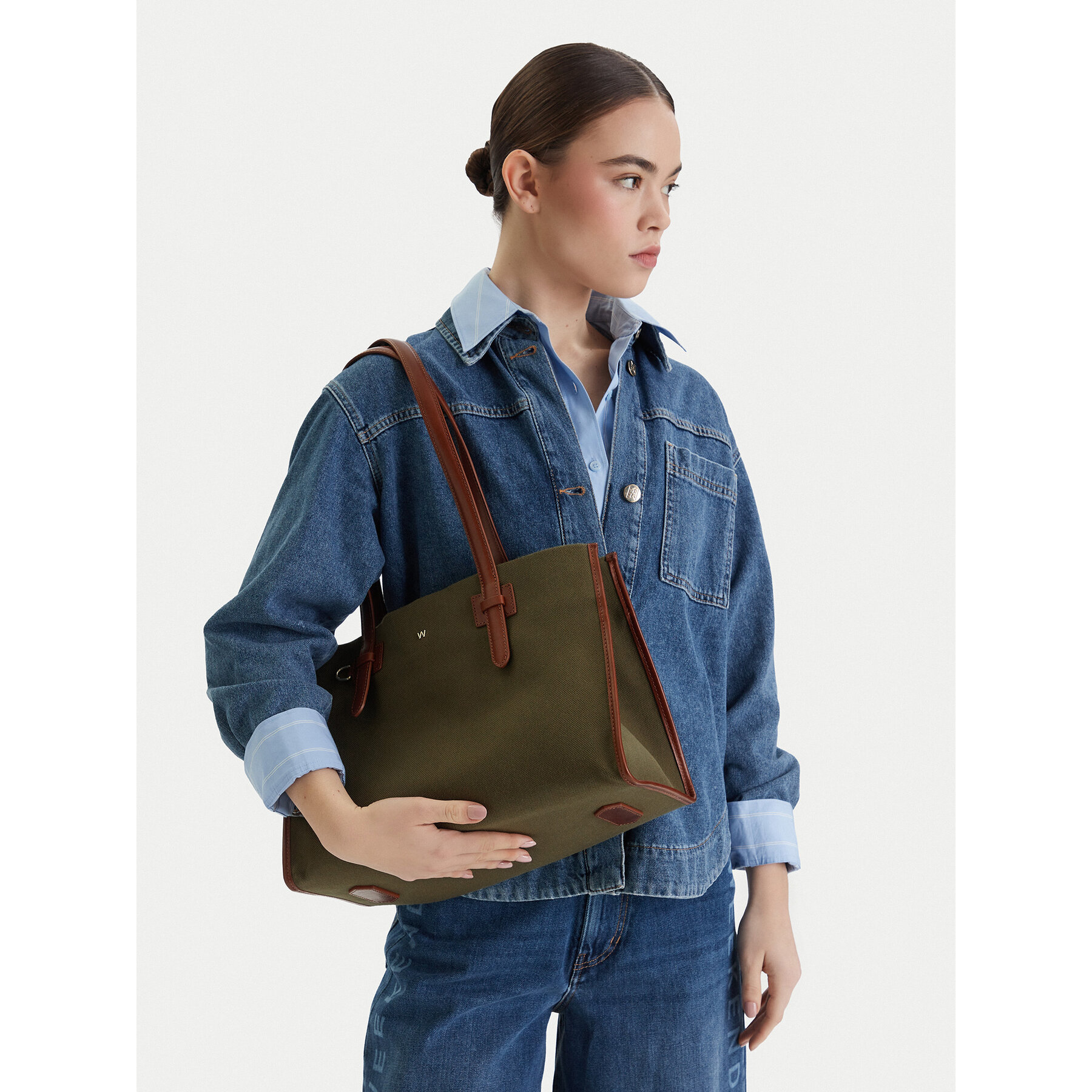 Geantă Weekend Max Mara 2615511064650 Kaki